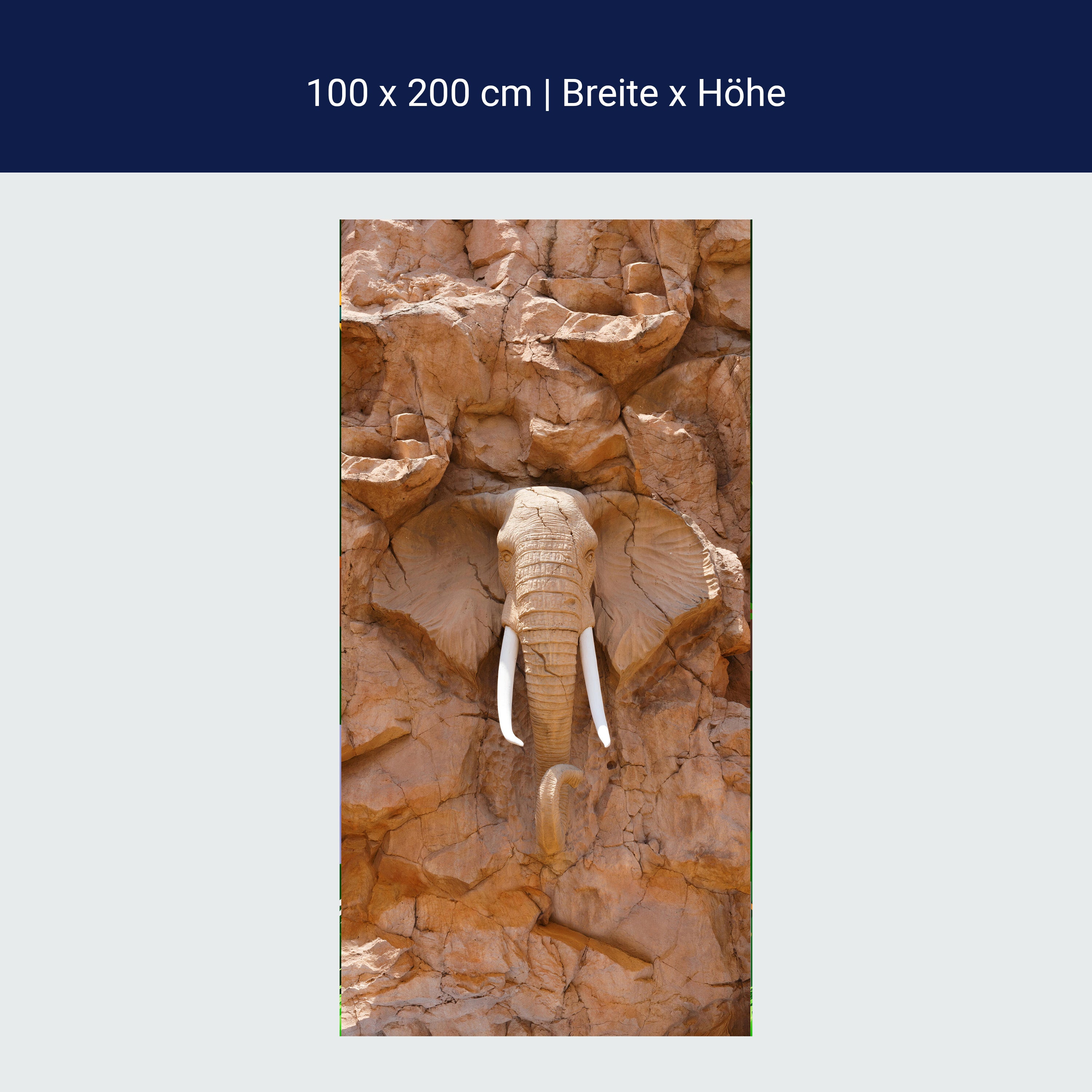 Türtapete Elefant, Stein, Wand M1419 Türtapete Elefant, Stein, Wand M1419