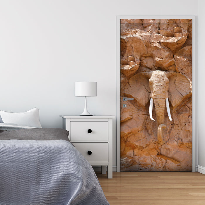 Türtapete Elefant, Stein, Wand M1419 - Bild 1 Türtapete Elefant, Stein, Wand M1419 - Bild 1