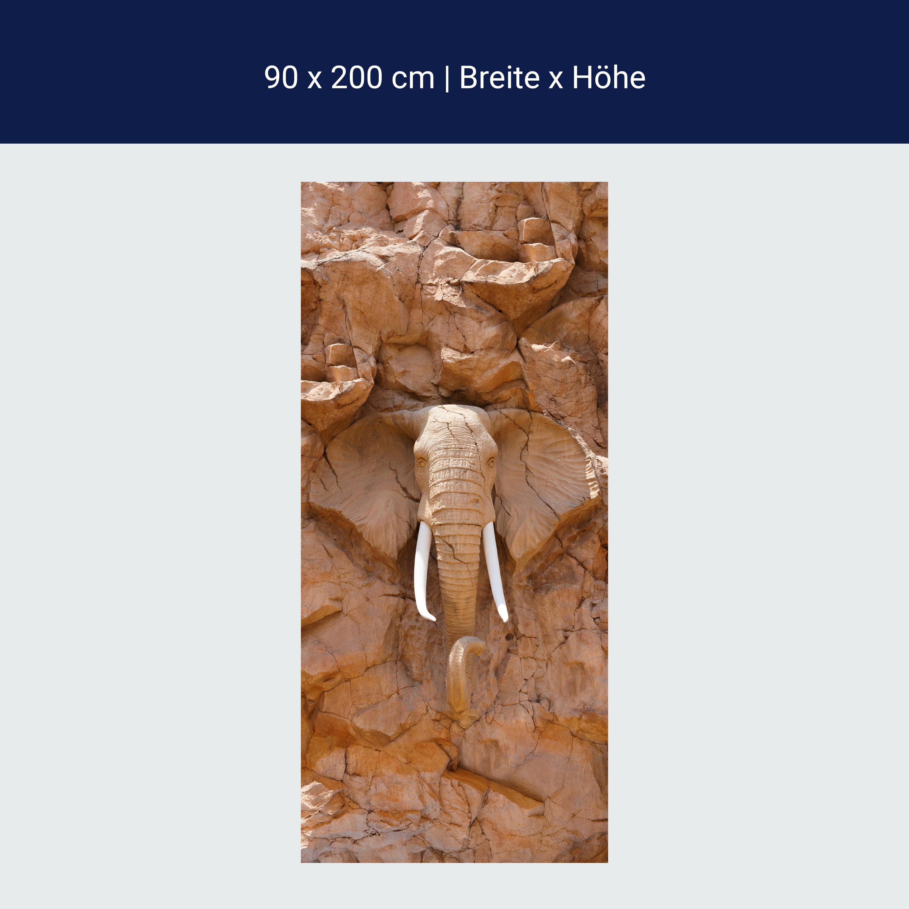 Türtapete Elefant, Stein, Wand M1419 Türtapete Elefant, Stein, Wand M1419