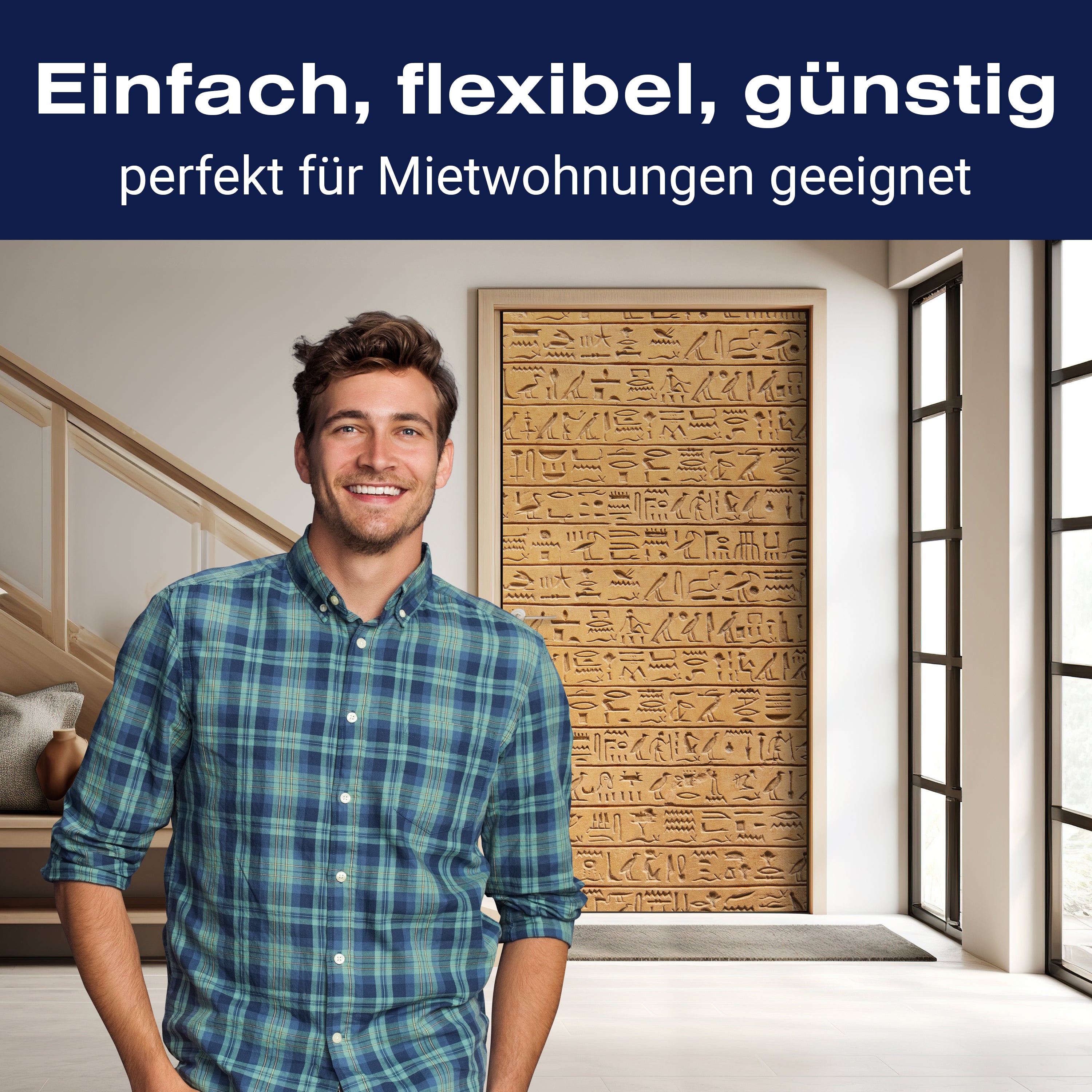 Türtapete Hieroglyphen, Stein, Wand, Ägypten M1421 - Bild 3 Türtapete Hieroglyphen, Stein, Wand, Ägypten M1421 - Bild 3