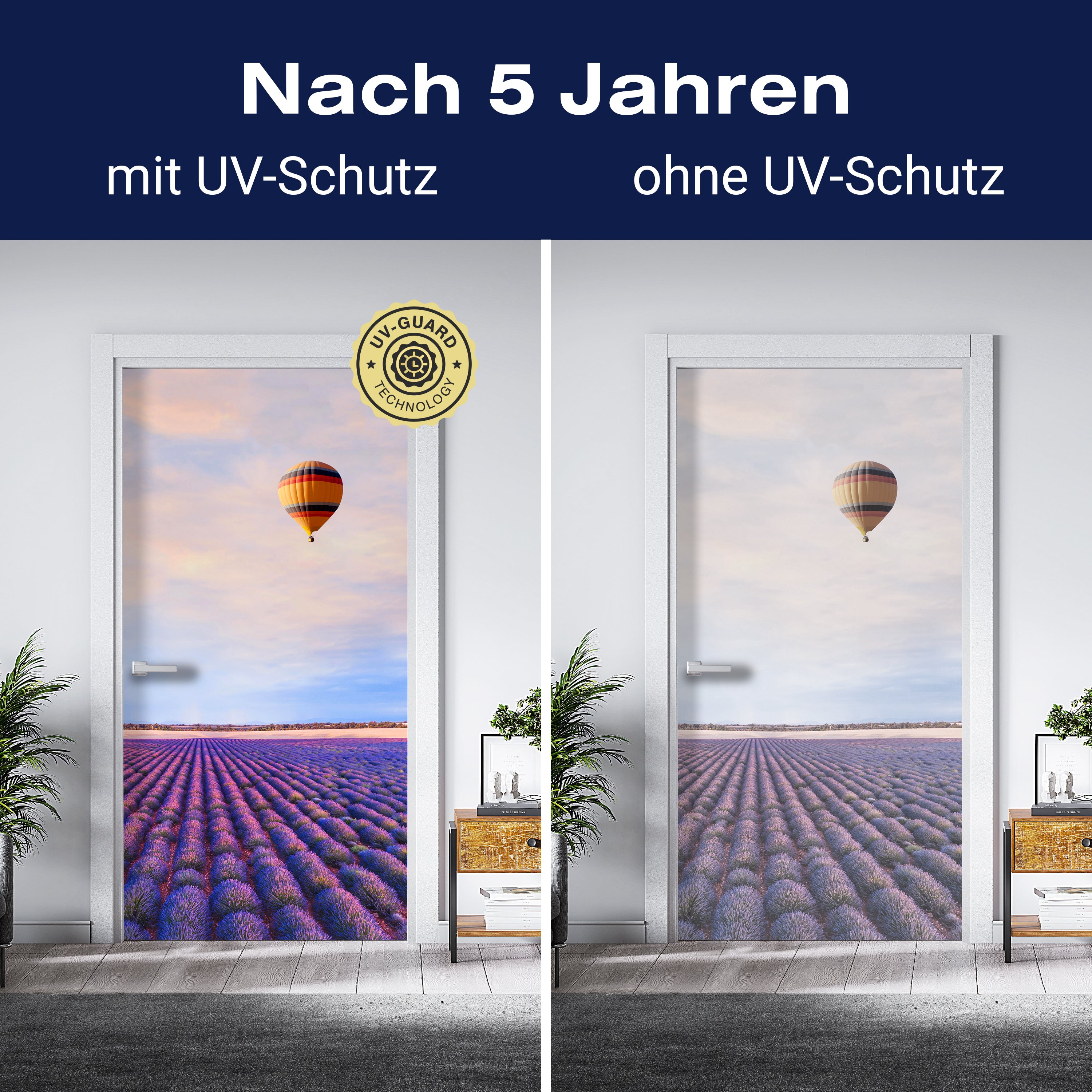 Türtapete Lavendel, Feld, Heißluftballon M1425 - Bild 4 Türtapete Lavendel, Feld, Heißluftballon M1425 - Bild 4