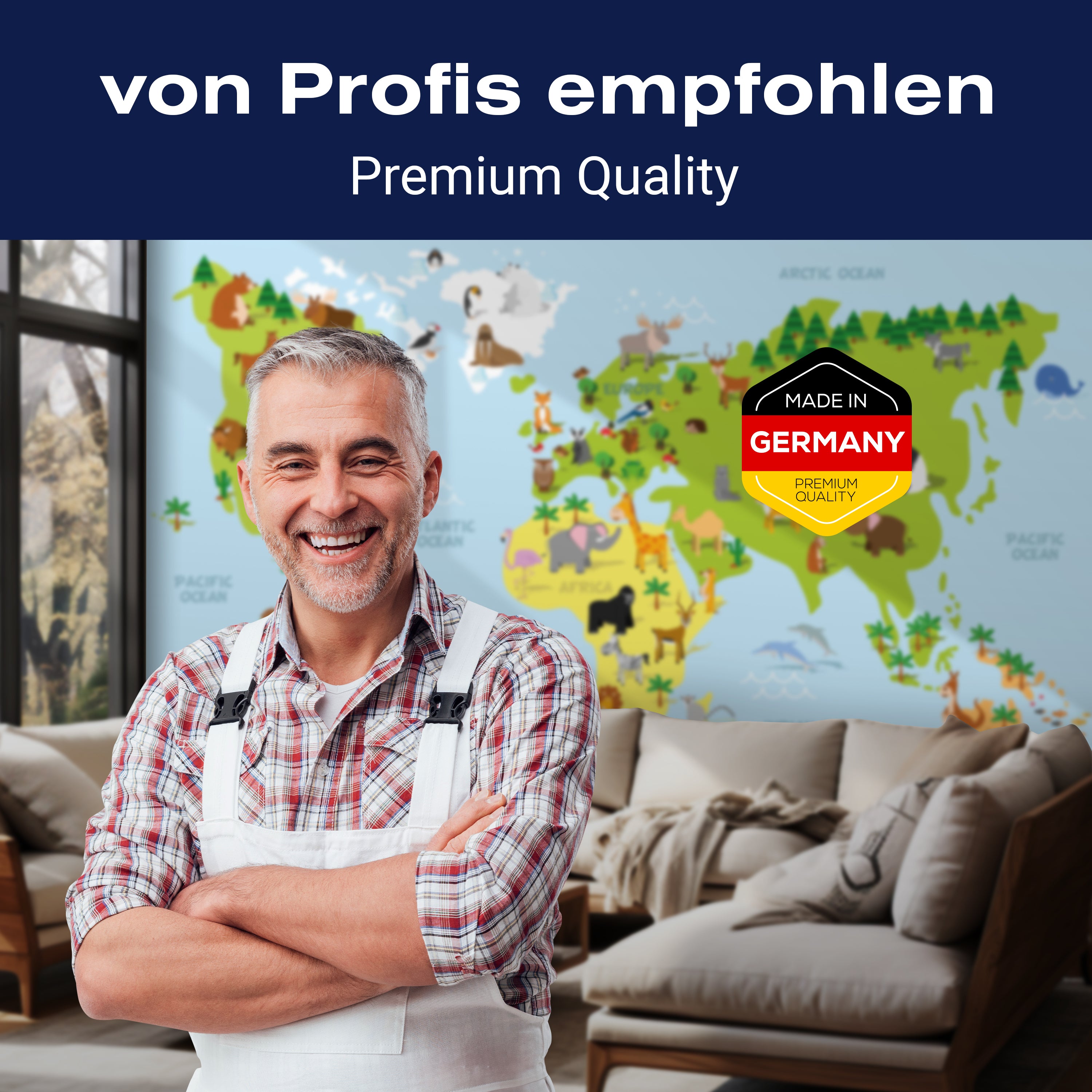 Fototapete Tiere Weltkarte M1426 - Bild 5 Fototapete Tiere Weltkarte M1426 - Bild 5