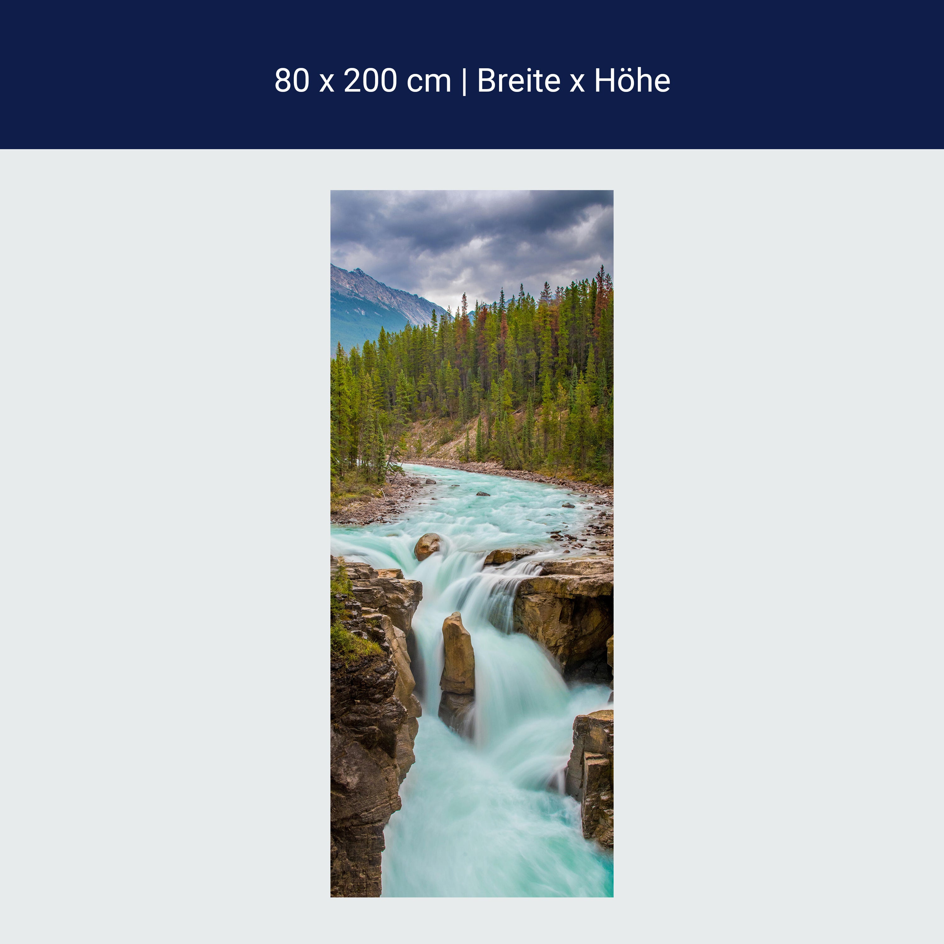 Türtapete Wasserfall, Fluss, Wald, Berge M1427 Türtapete Wasserfall, Fluss, Wald, Berge M1427