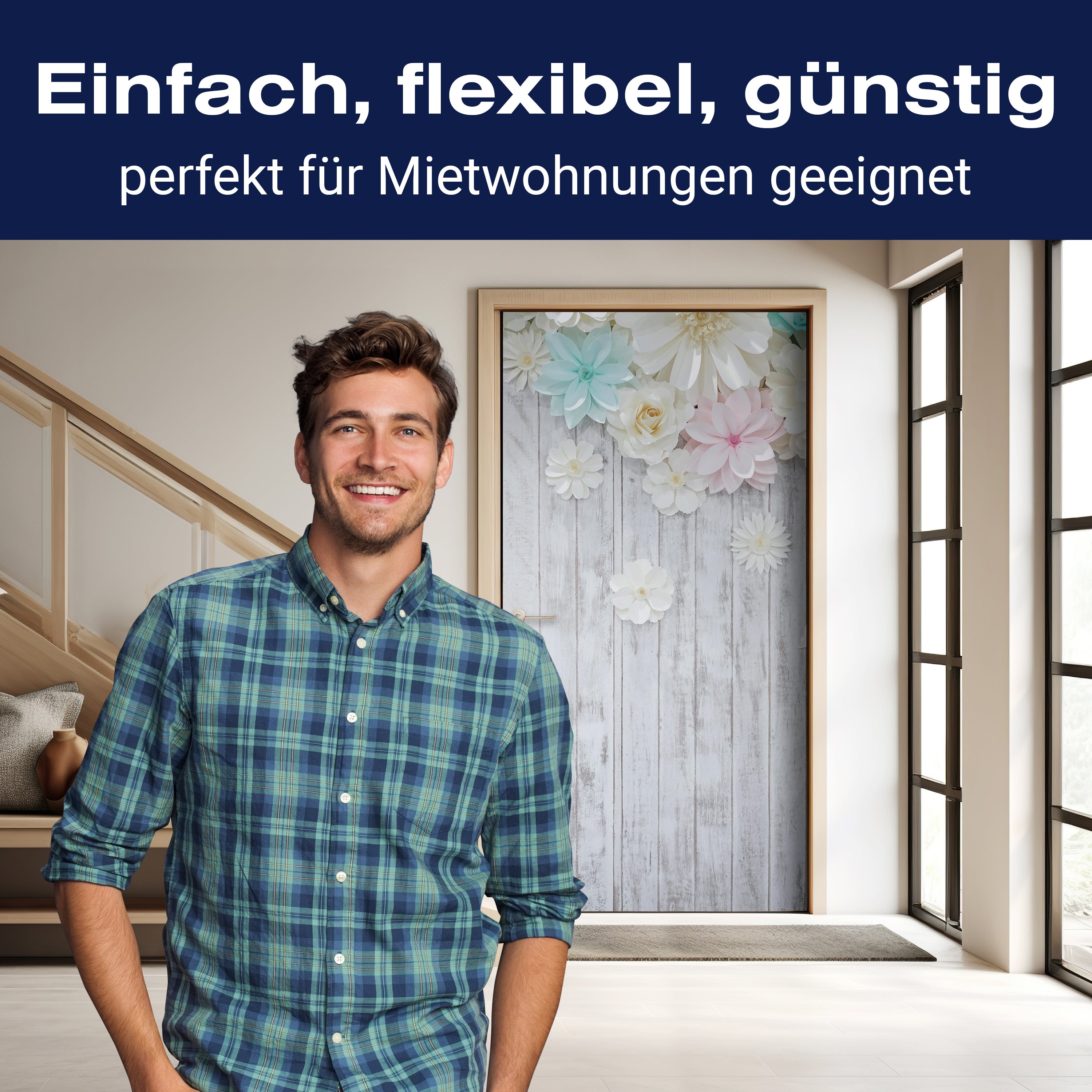 Türtapete Holz, Blüten, Blumen M1429 - Bild 3 Türtapete Holz, Blüten, Blumen M1429 - Bild 3