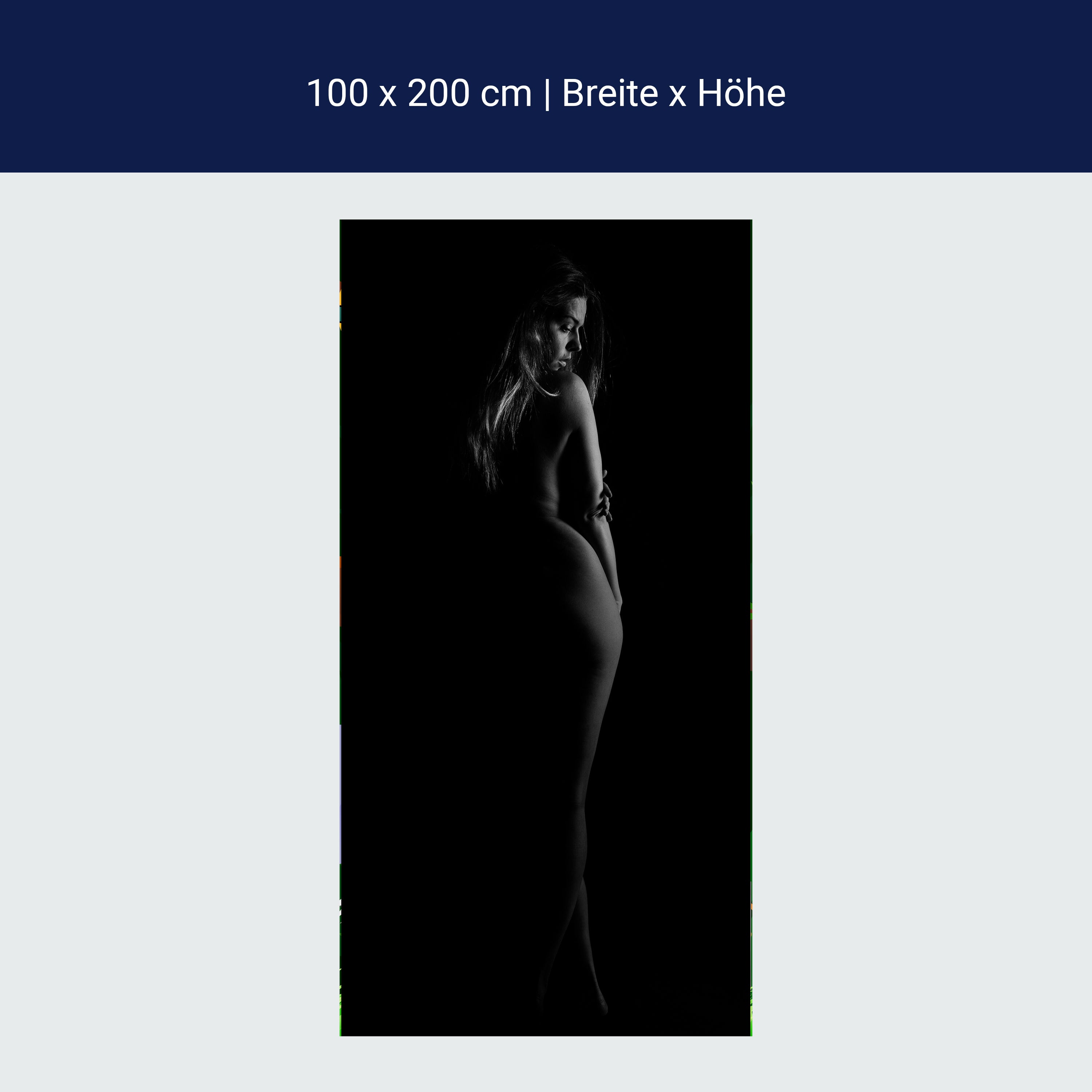 Türtapete Frau, Model, schwarz weiß M1431 Türtapete Frau, Model, schwarz weiß M1431