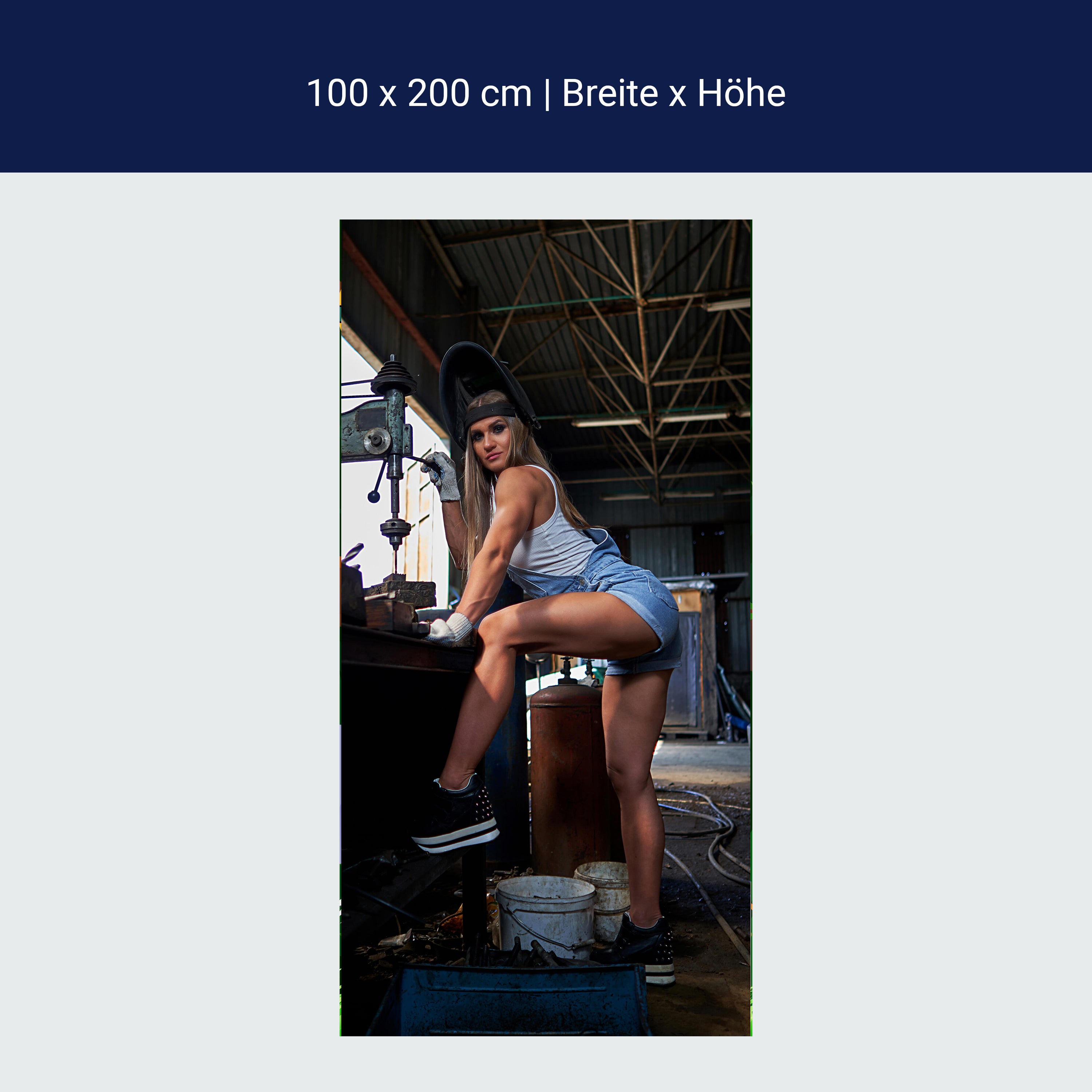 Türtapete Frau, Werkstatt, Halle M1433 Türtapete Frau, Werkstatt, Halle M1433