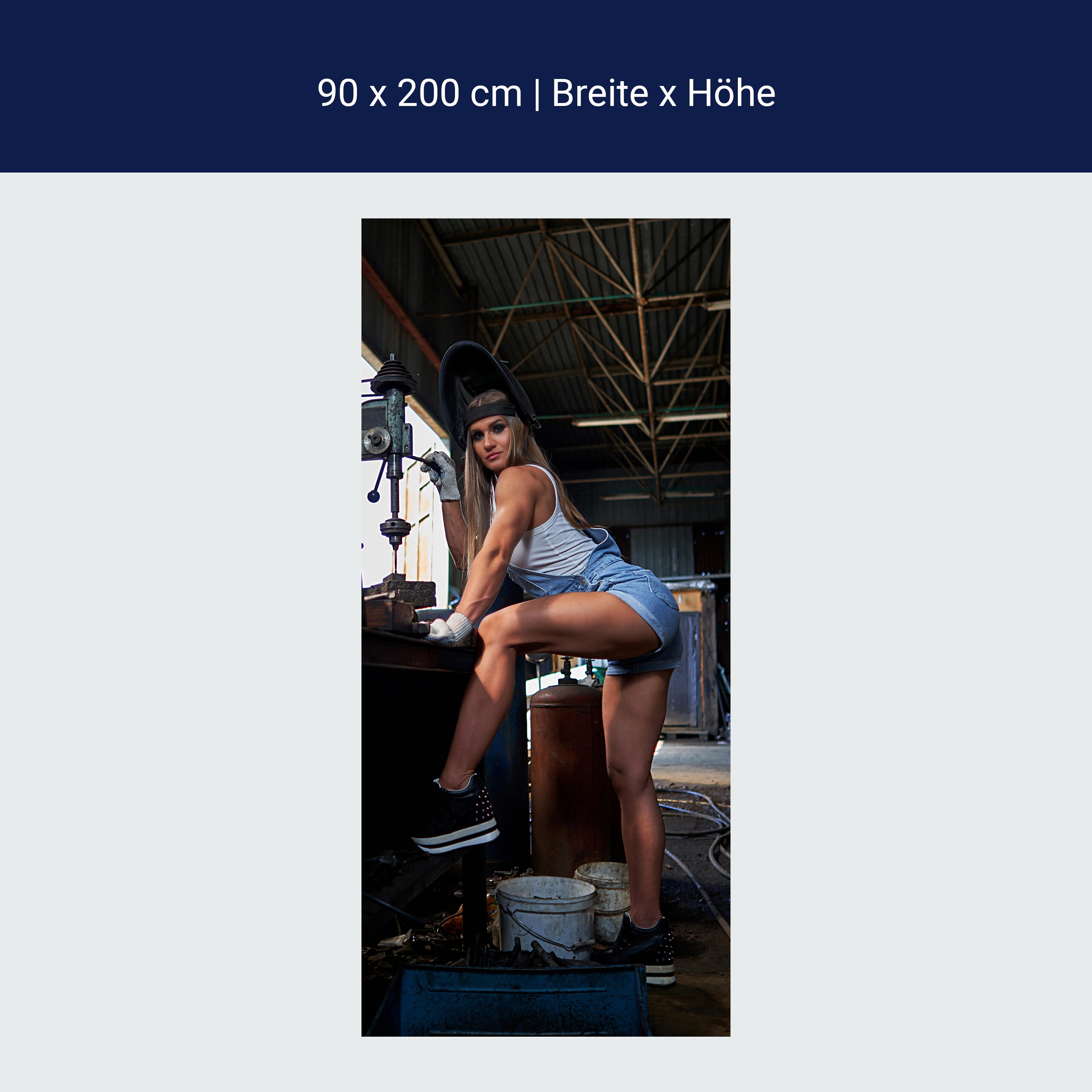 Türtapete Frau, Werkstatt, Halle M1433 Türtapete Frau, Werkstatt, Halle M1433