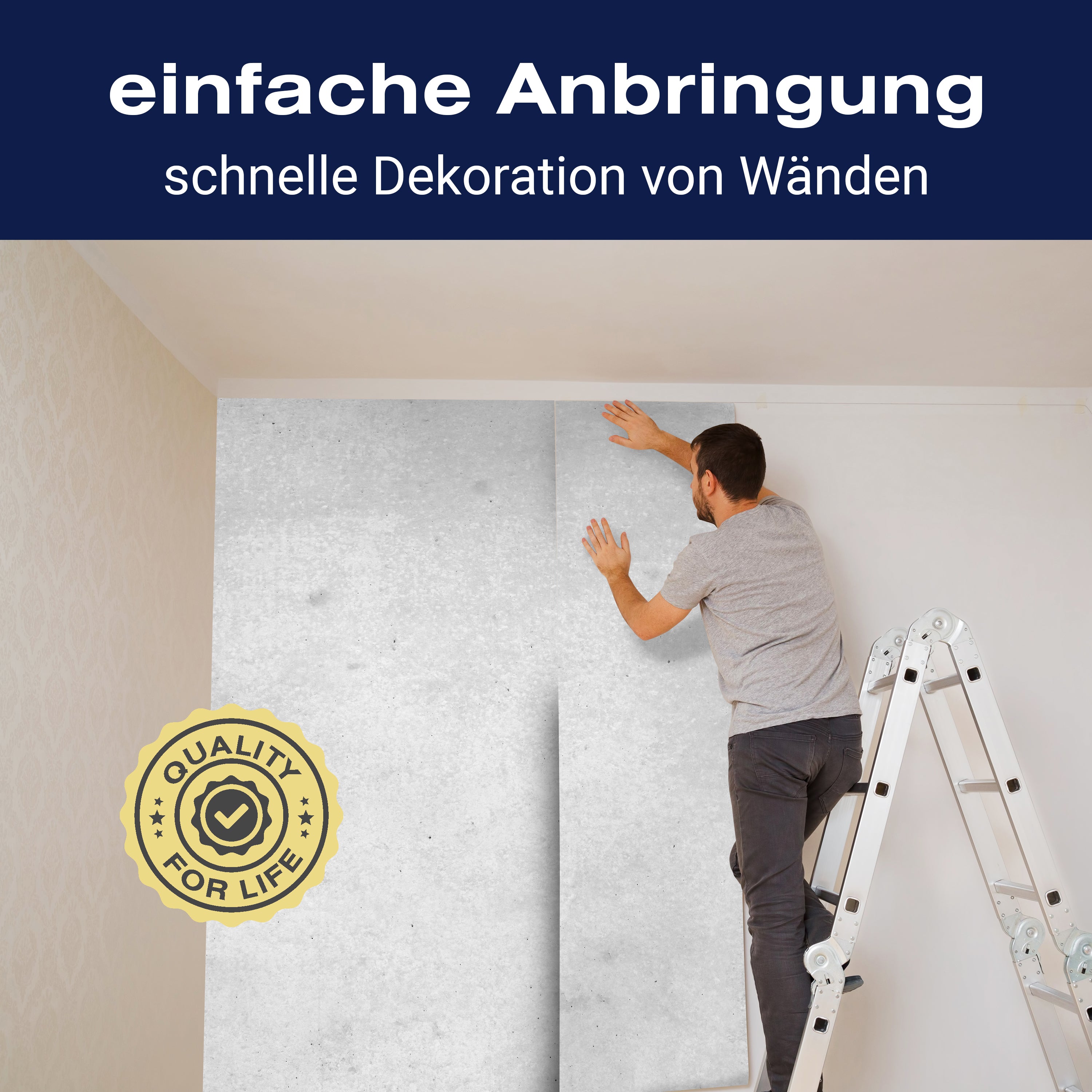 Fototapete Vintage Beton-mauer Grau M1437 - Bild 3 Fototapete Vintage Beton-mauer Grau M1437 - Bild 3