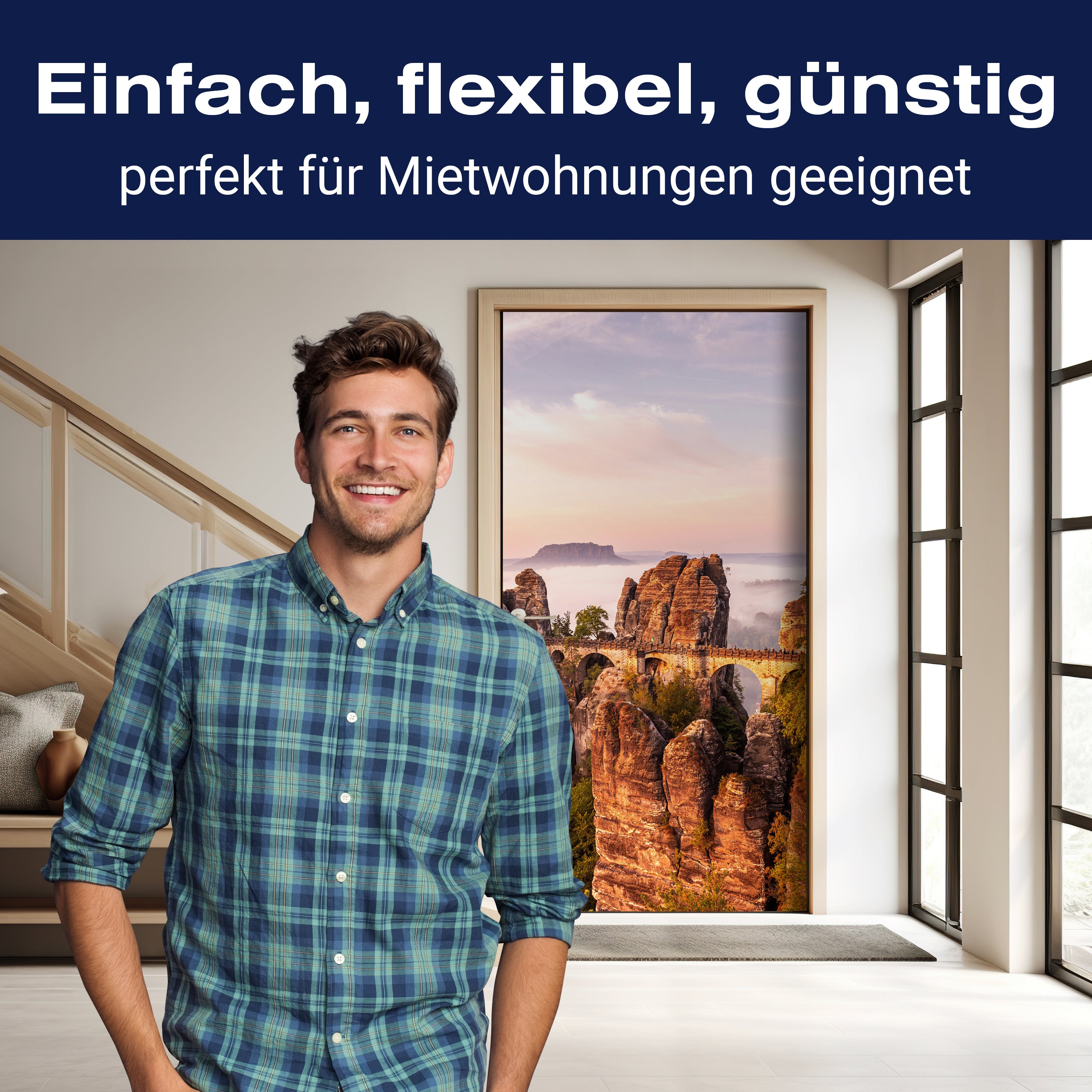 Türtapete Sächsische Schweiz, Bastei, Berge M1438 - Bild 3 Türtapete Sächsische Schweiz, Bastei, Berge M1438 - Bild 3