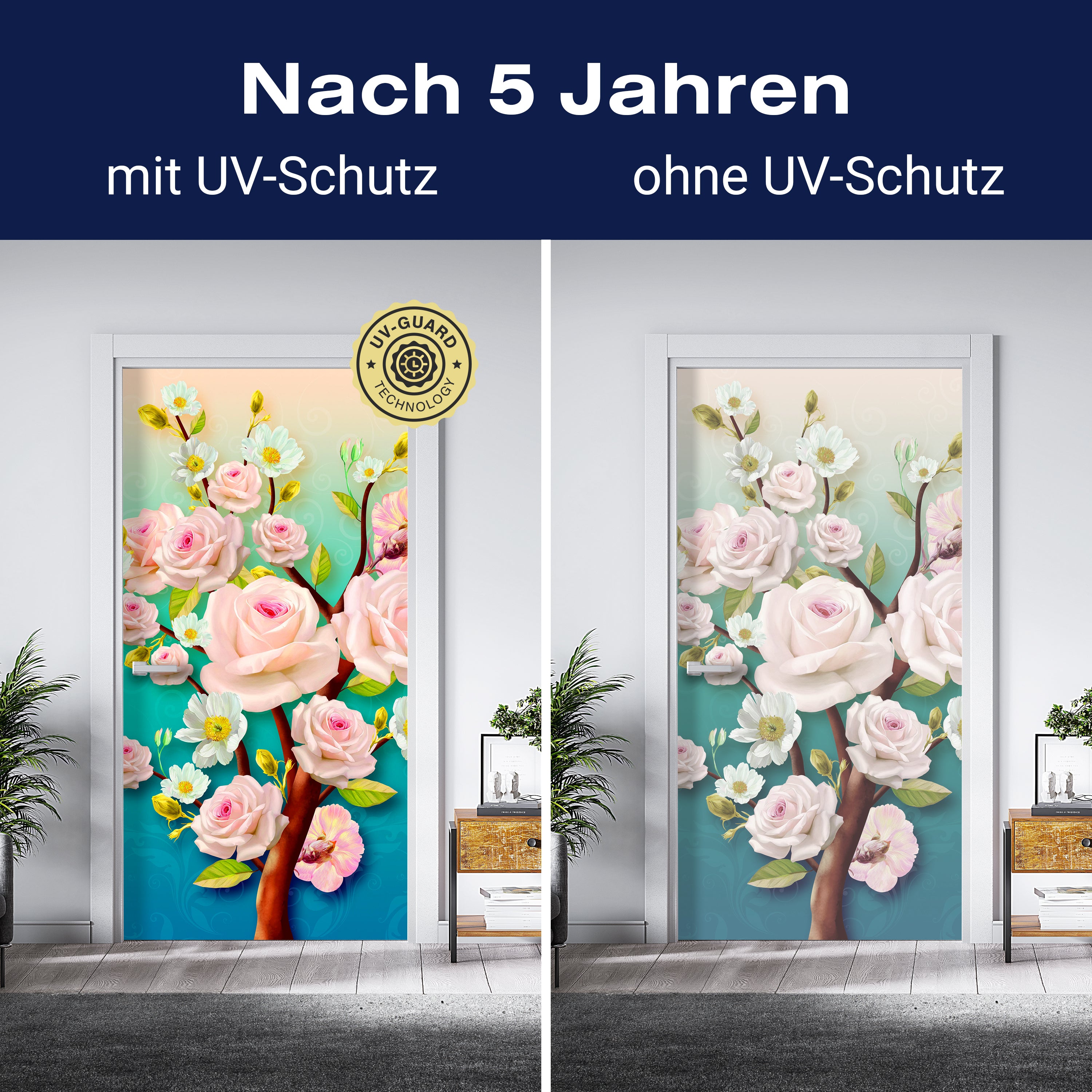 Türtapete Rosen, Baum, Blüten M1441 - Bild 4 Türtapete Rosen, Baum, Blüten M1441 - Bild 4