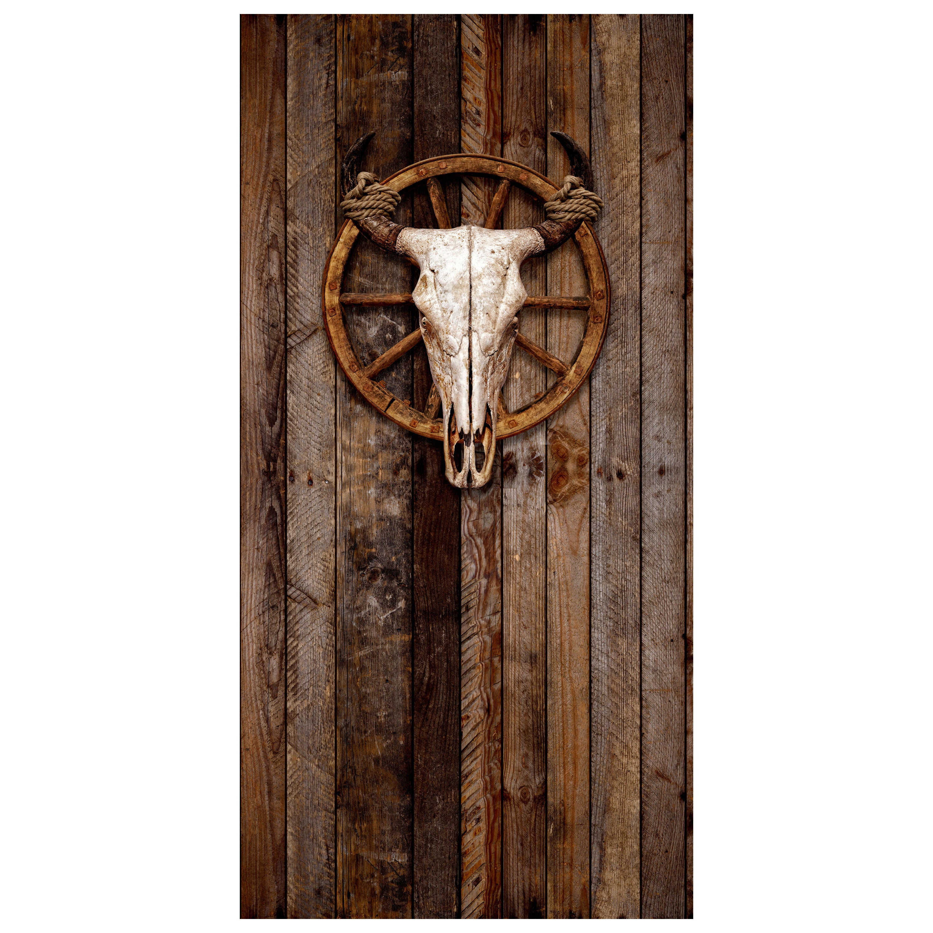 Türtapete Kuh, Totenkopf, Holz, Schädel, Western M1443 - Bild 2 Türtapete Kuh, Totenkopf, Holz, Schädel, Western M1443 - Bild 2