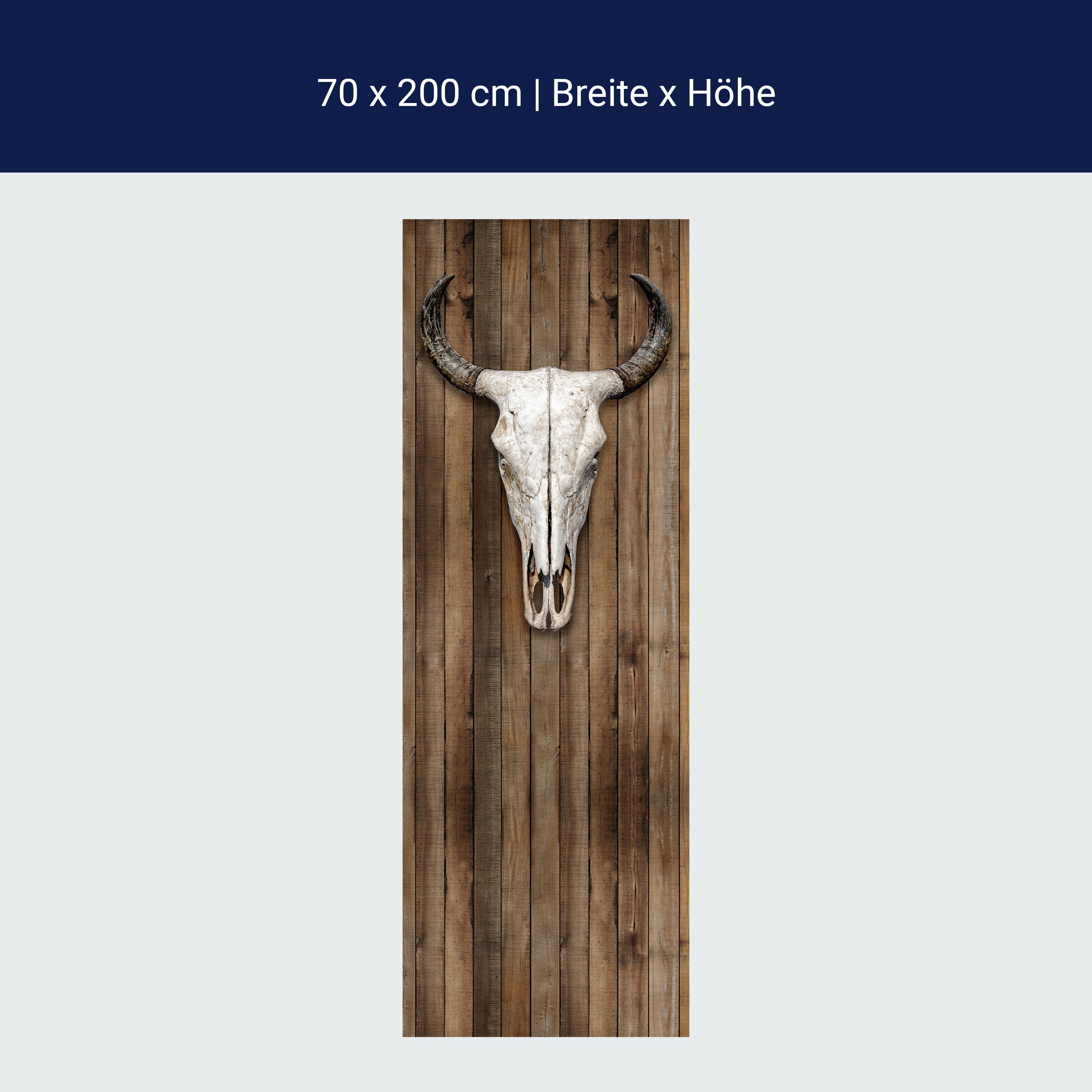 Türtapete Kuh, Totenkopf, Schädel, Western,Holz M1444 Türtapete Kuh, Totenkopf, Schädel, Western,Holz M1444