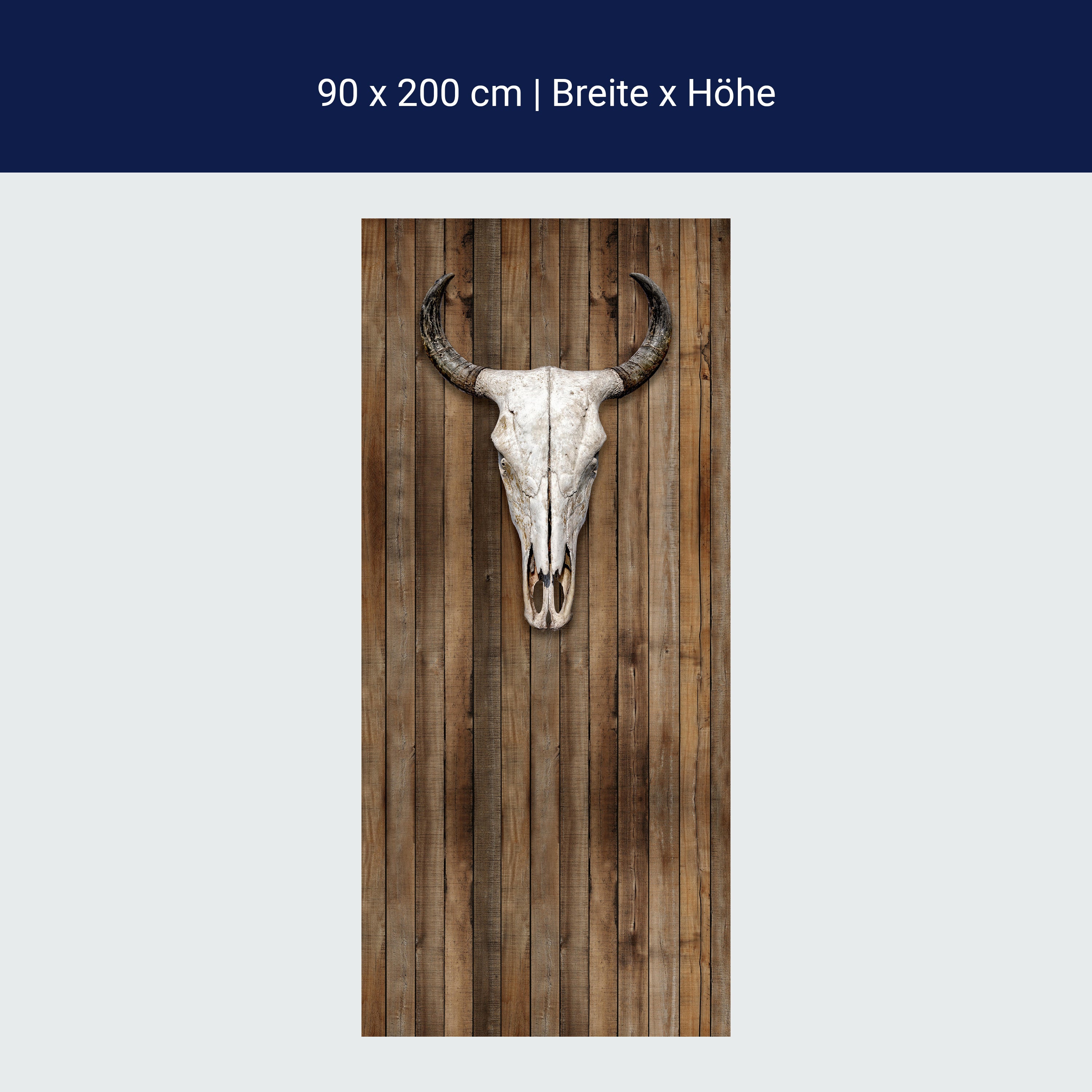 Türtapete Kuh, Totenkopf, Schädel, Western,Holz M1444 Türtapete Kuh, Totenkopf, Schädel, Western,Holz M1444