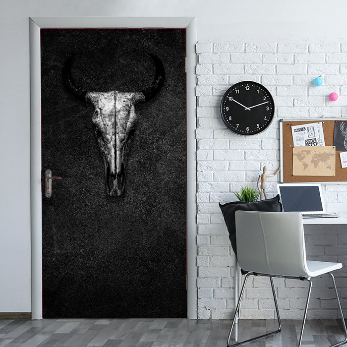 Türtapete Kuh, Totenkopf, Schädel, Beton M1445 - Bild 1 Türtapete Kuh, Totenkopf, Schädel, Beton M1445 - Bild 1