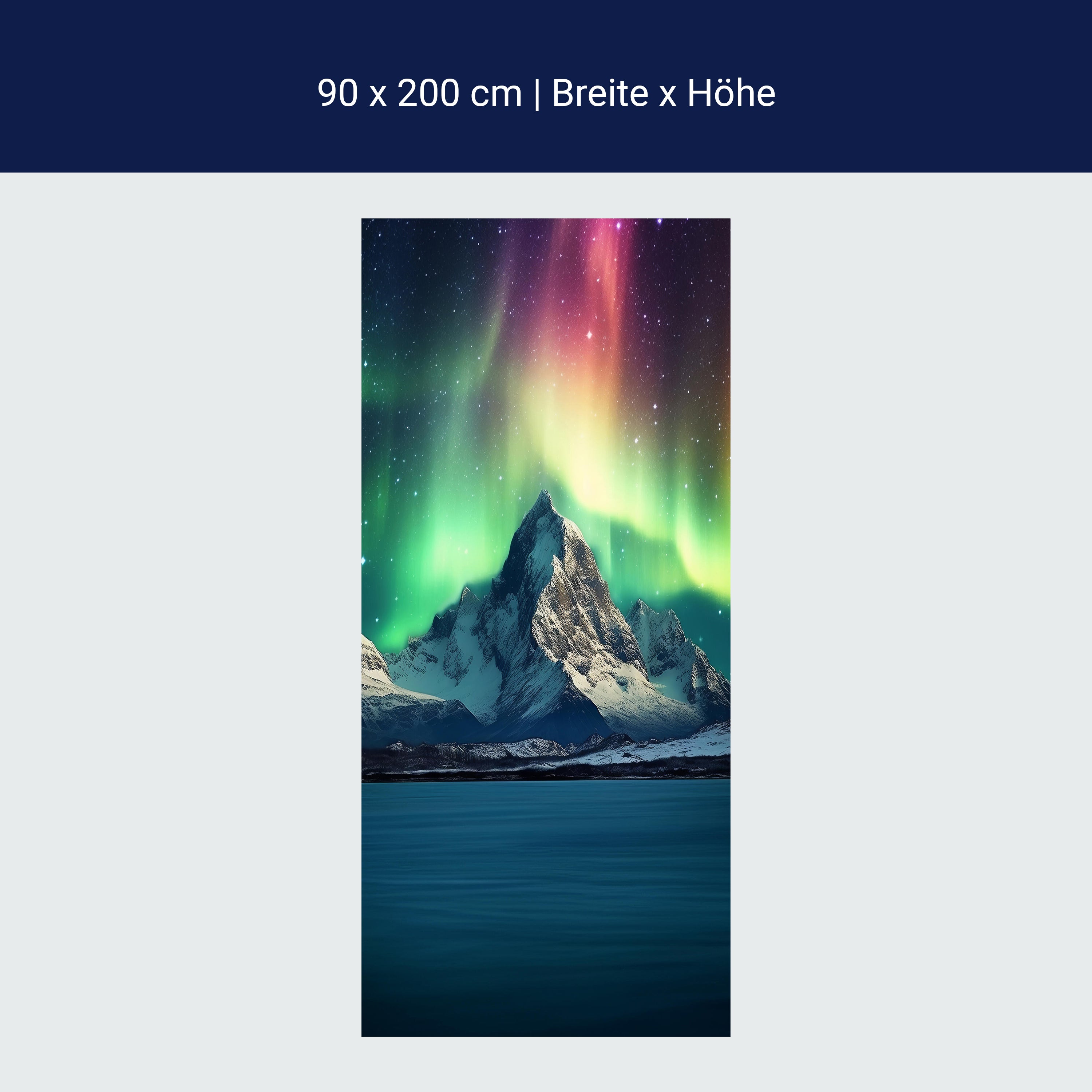 Türtapete Berg, Polarlicht, Aurora, Nachthimmel M1446 Türtapete Berg, Polarlicht, Aurora, Nachthimmel M1446