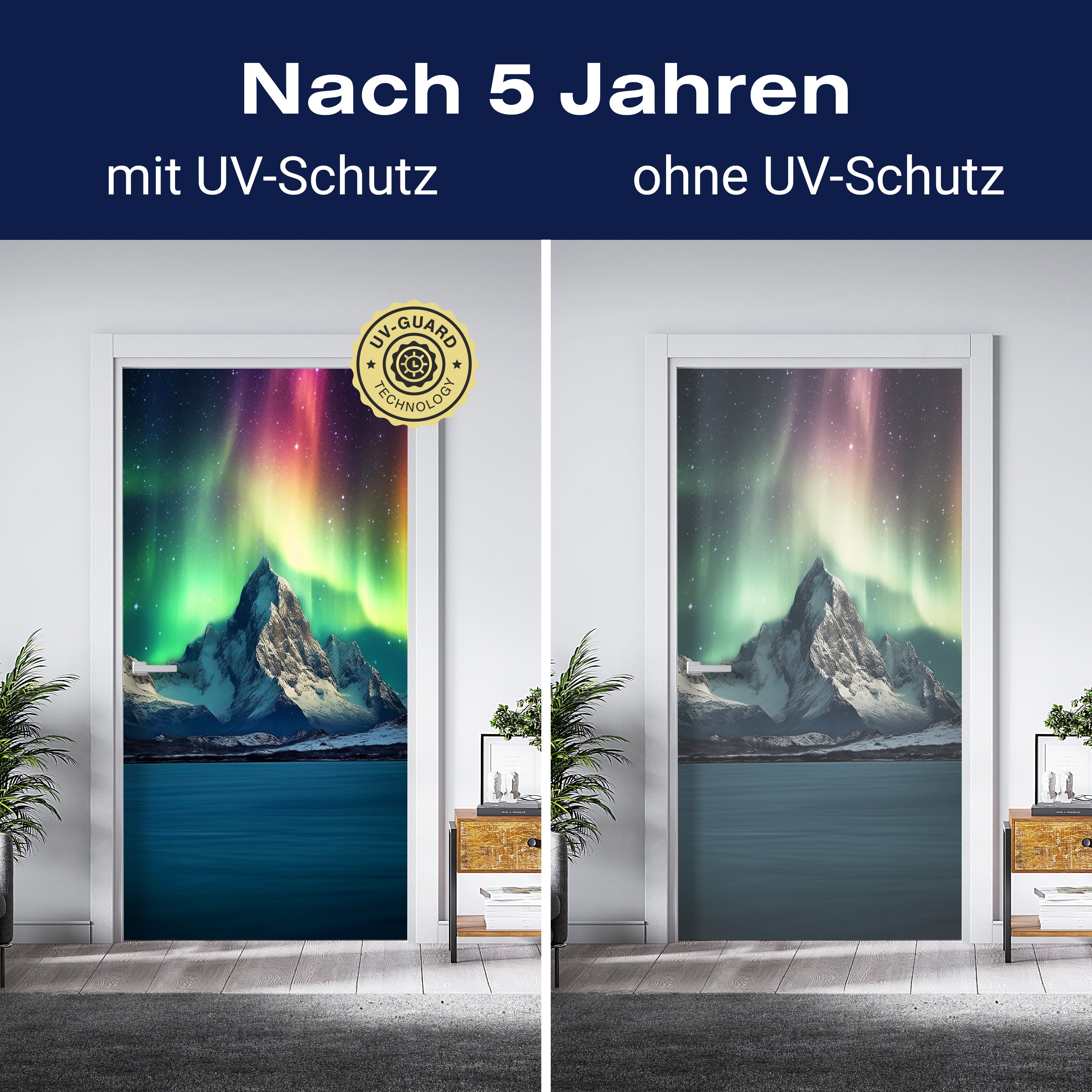 Türtapete Berg, Polarlicht, Aurora, Nachthimmel M1446 - Bild 4 Türtapete Berg, Polarlicht, Aurora, Nachthimmel M1446 - Bild 4