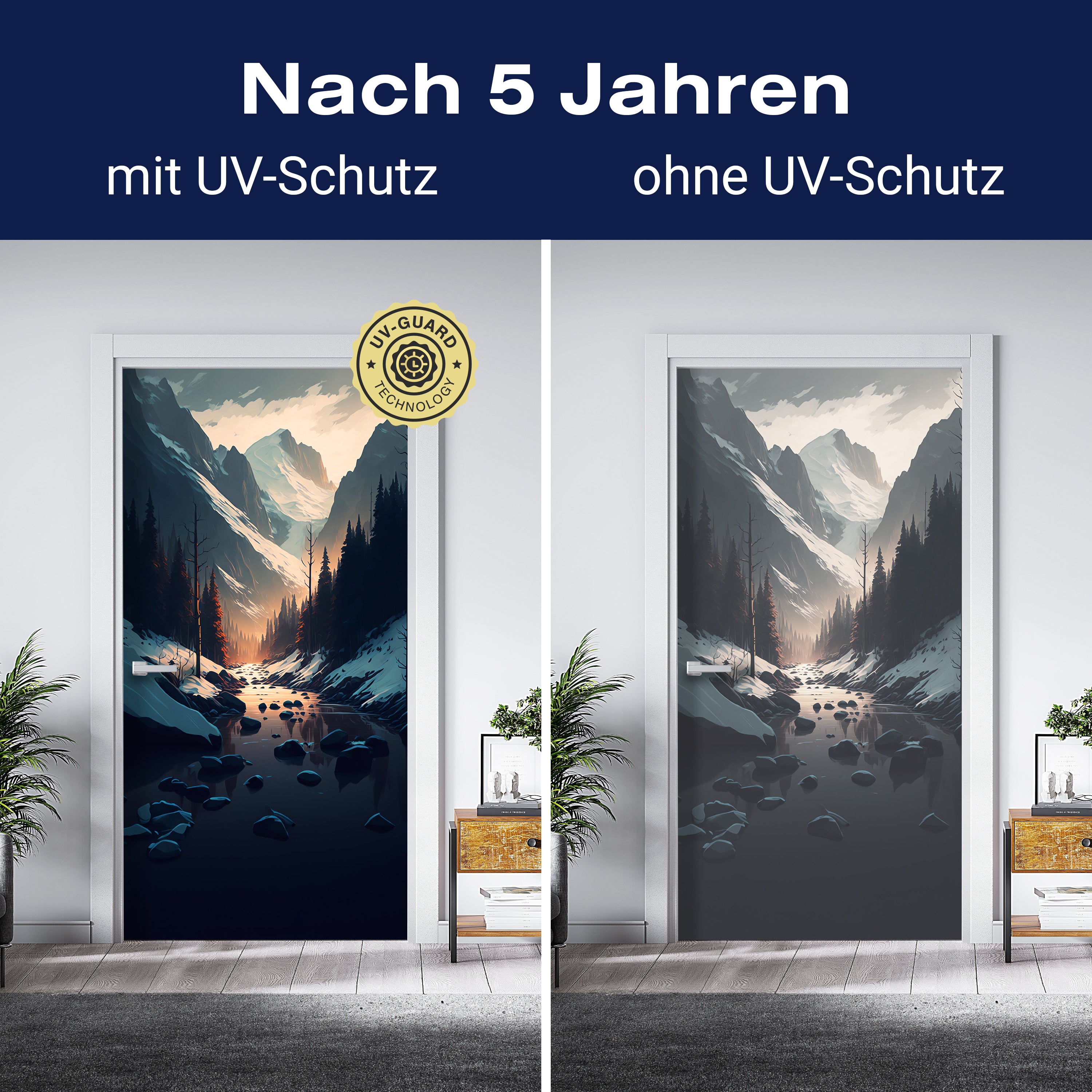 Türtapete Berge, Bach, Winter, Wald M1448 - Bild 4 Türtapete Berge, Bach, Winter, Wald M1448 - Bild 4