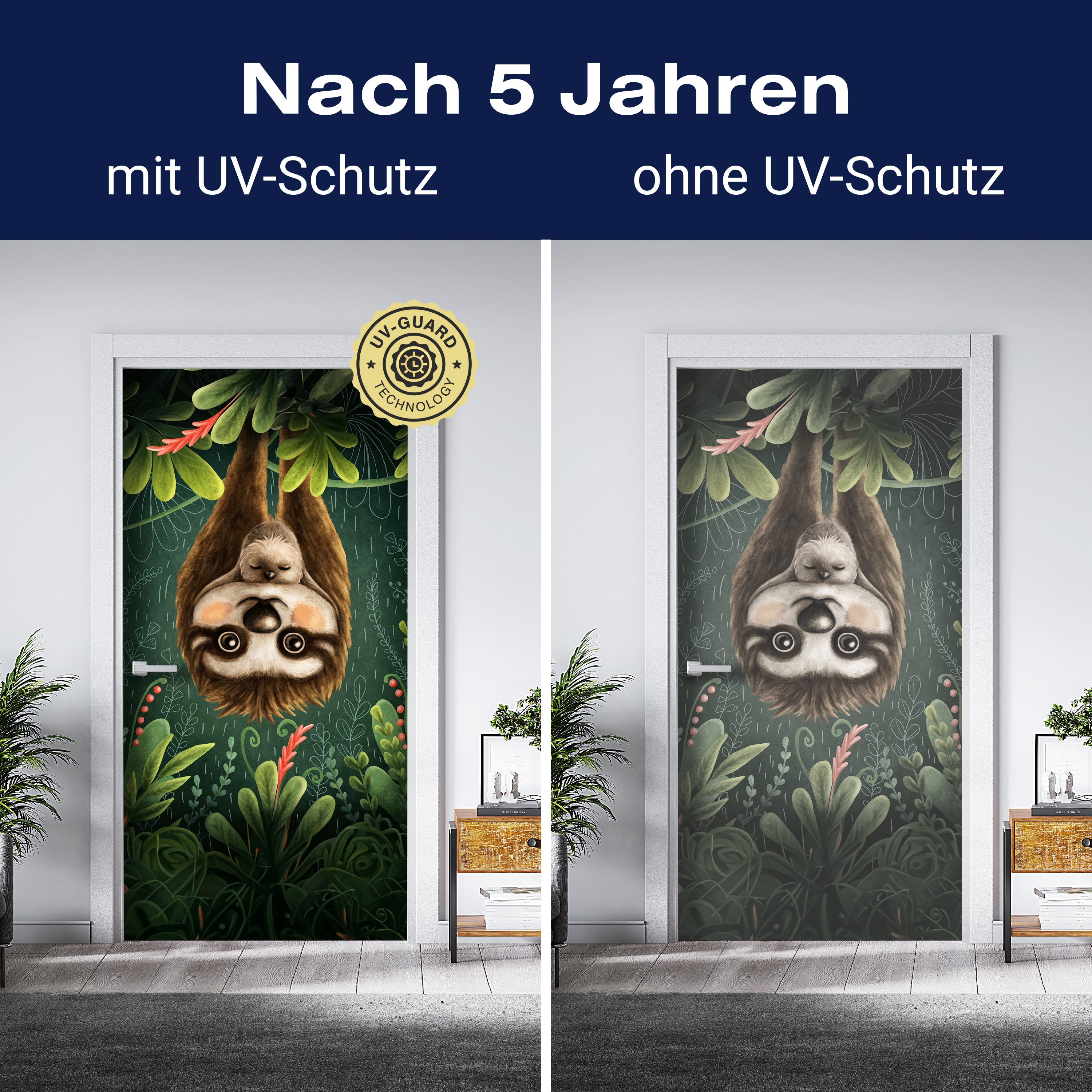 Türtapete Faultier, Illustration M1452 - Bild 4 Türtapete Faultier, Illustration M1452 - Bild 4