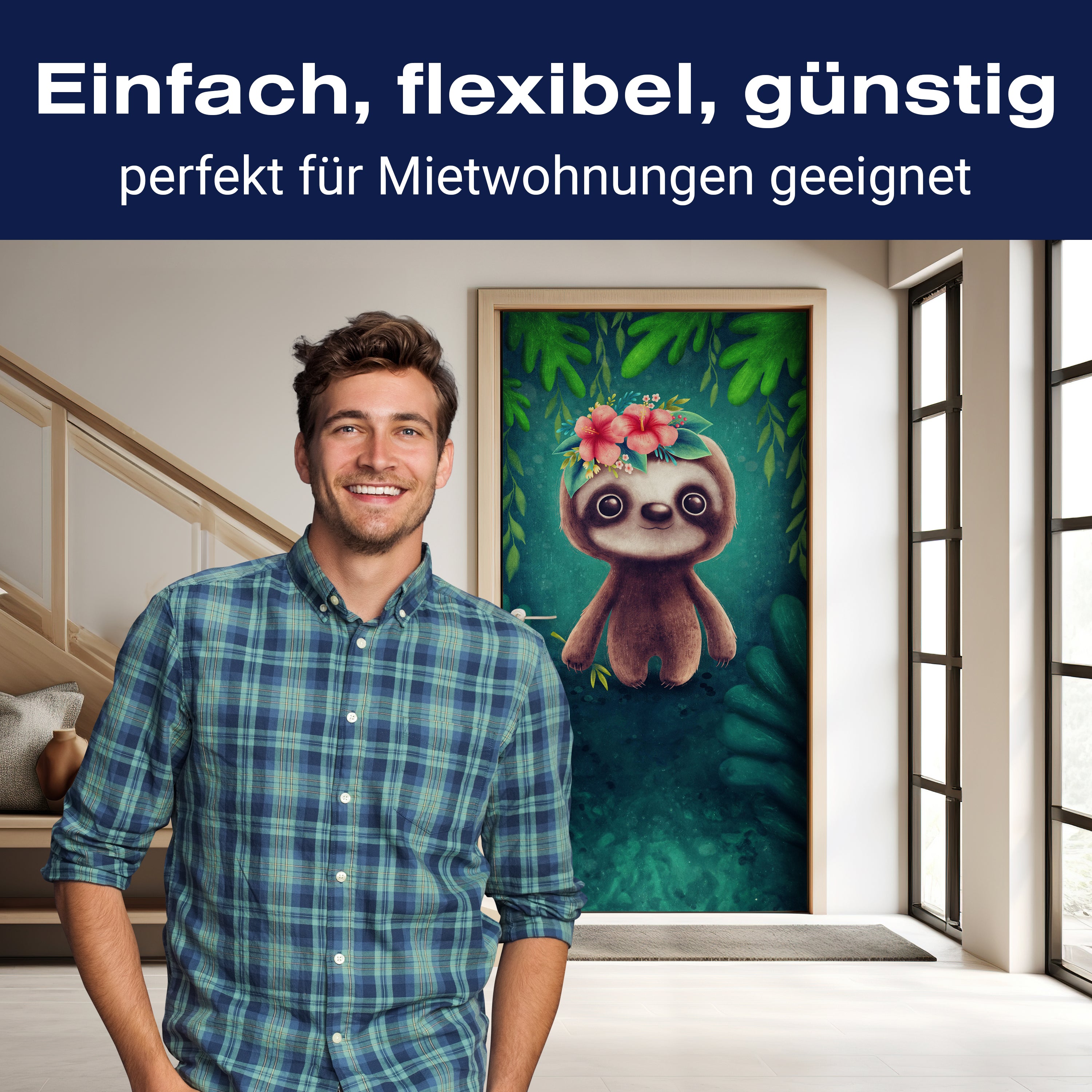 Türtapete Faultier, Illustration M1453 - Bild 3 Türtapete Faultier, Illustration M1453 - Bild 3