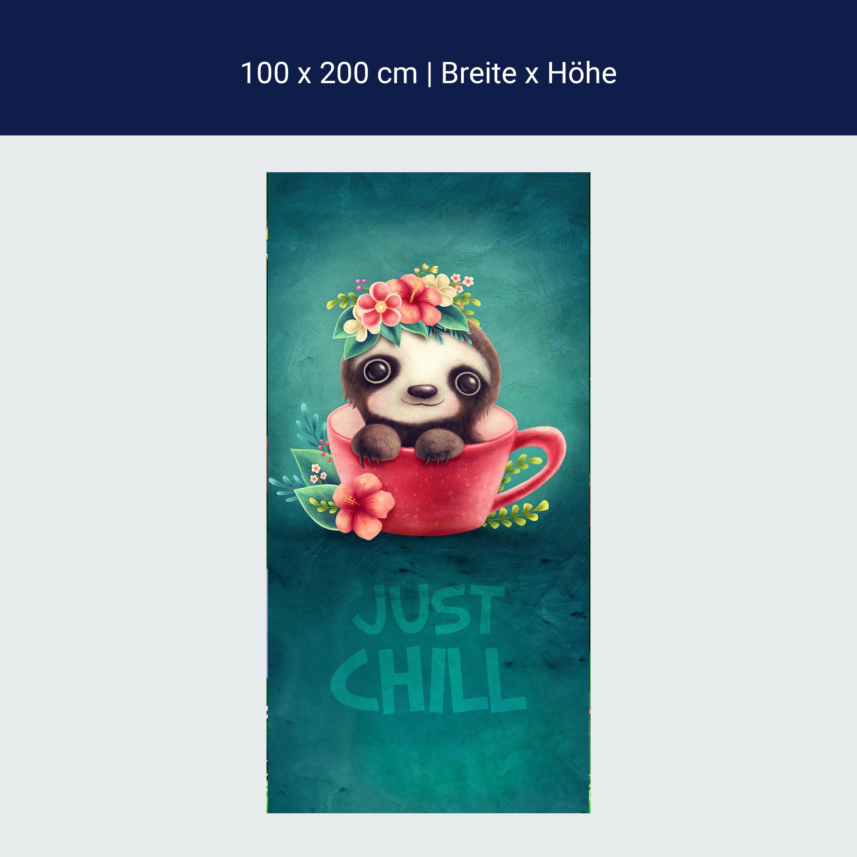 Türtapete Faultier, Illustration, Just Chill M1454 Türtapete Faultier, Illustration, Just Chill M1454