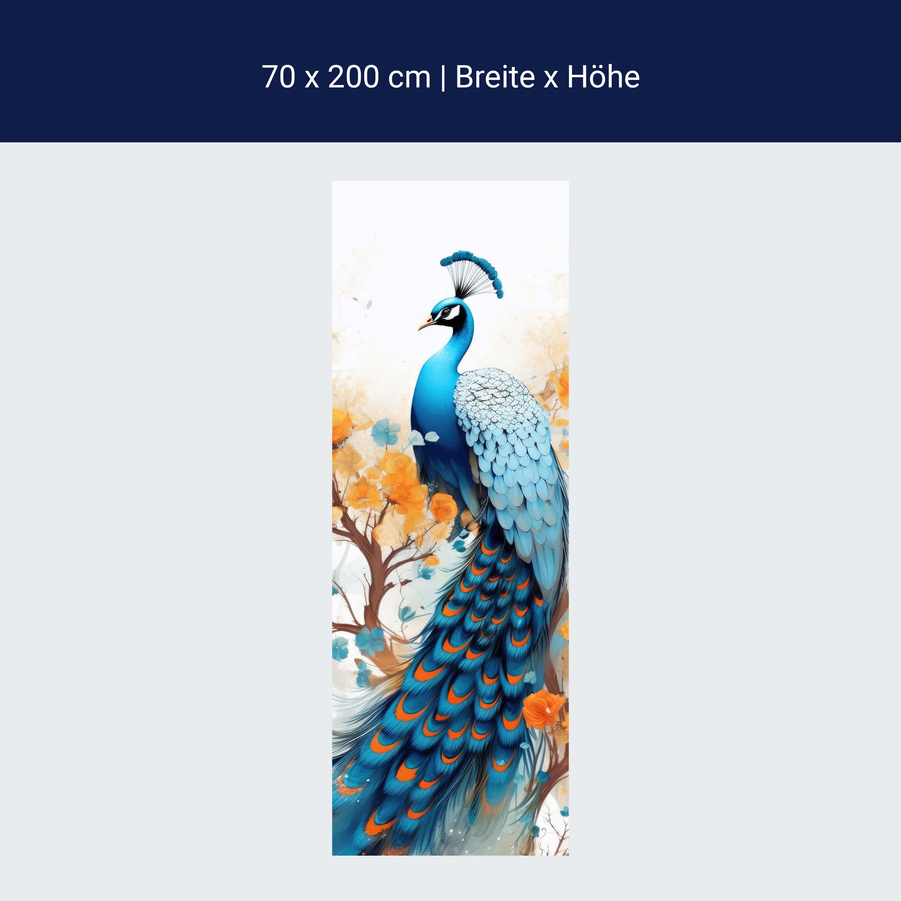 Türtapete Pfau, Illustration, Federn M1455 Türtapete Pfau, Illustration, Federn M1455