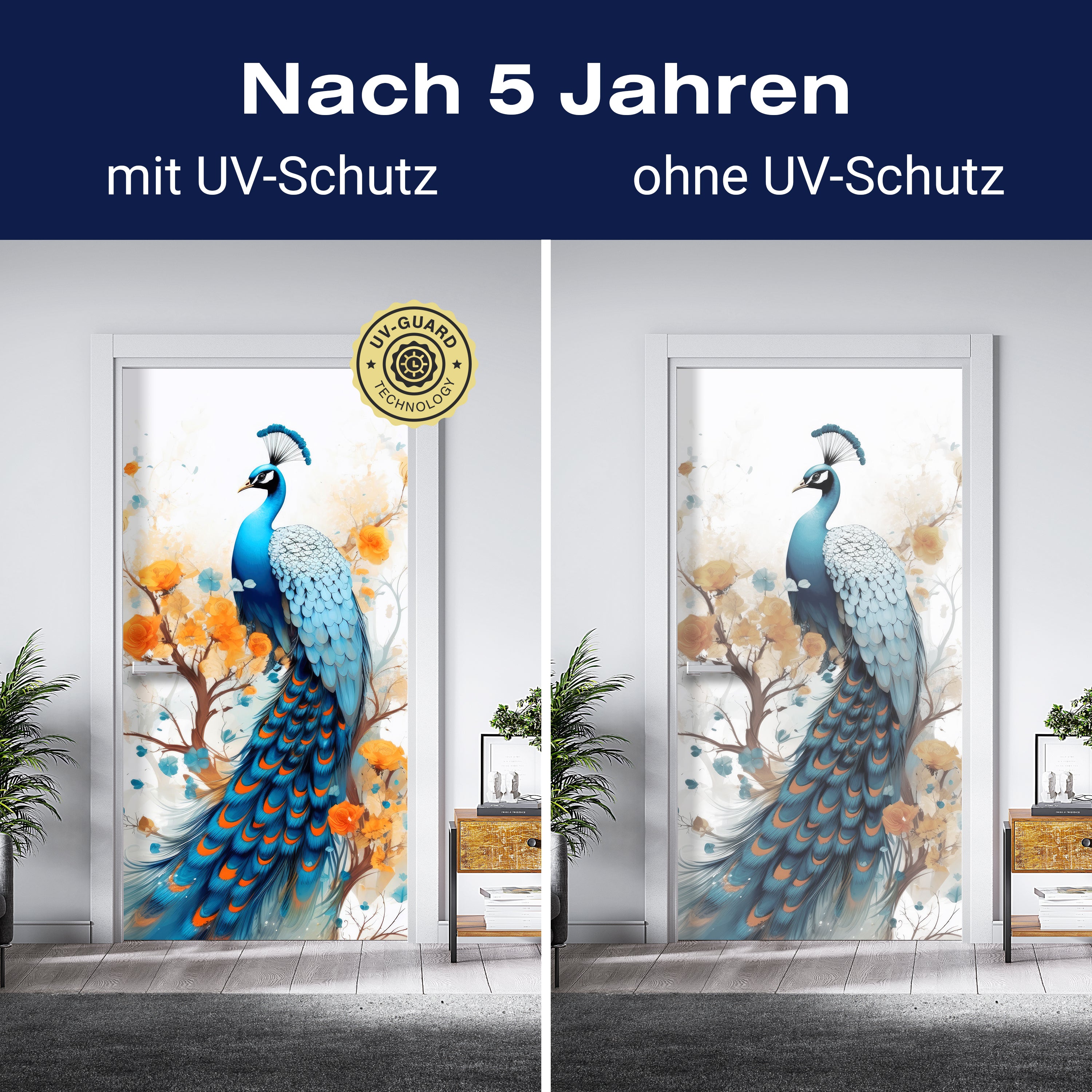 Türtapete Pfau, Illustration, Federn M1455 - Bild 4 Türtapete Pfau, Illustration, Federn M1455 - Bild 4