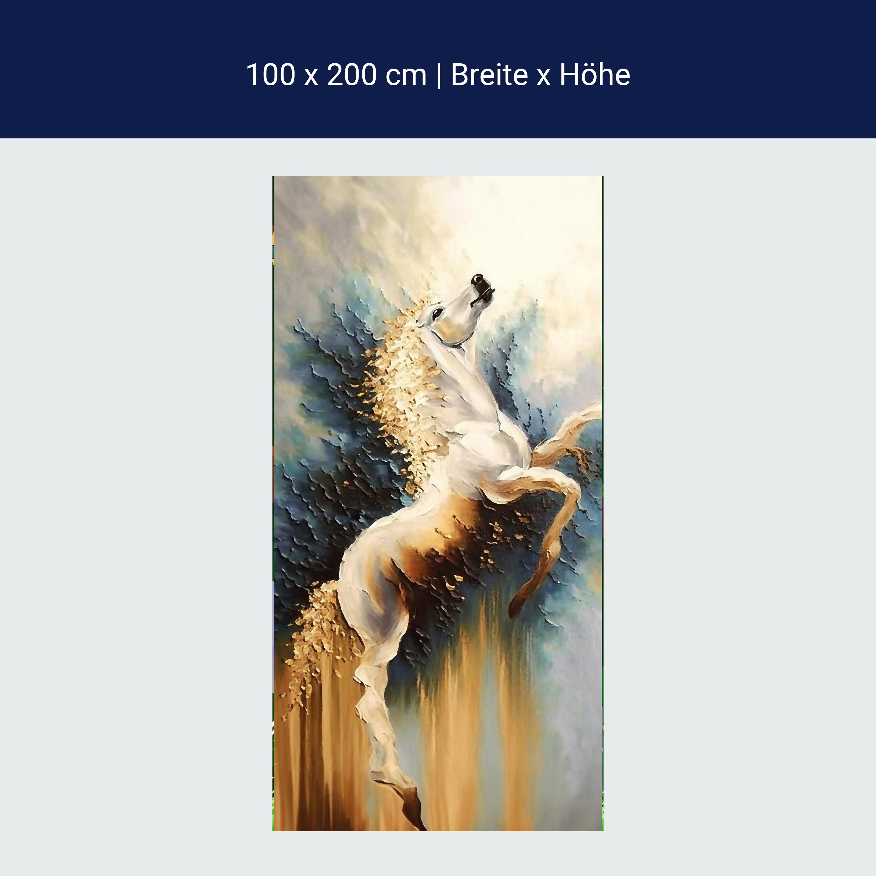 Türtapete weißes Pferd, Schimmel, Gemälde M1456 Türtapete weißes Pferd, Schimmel, Gemälde M1456