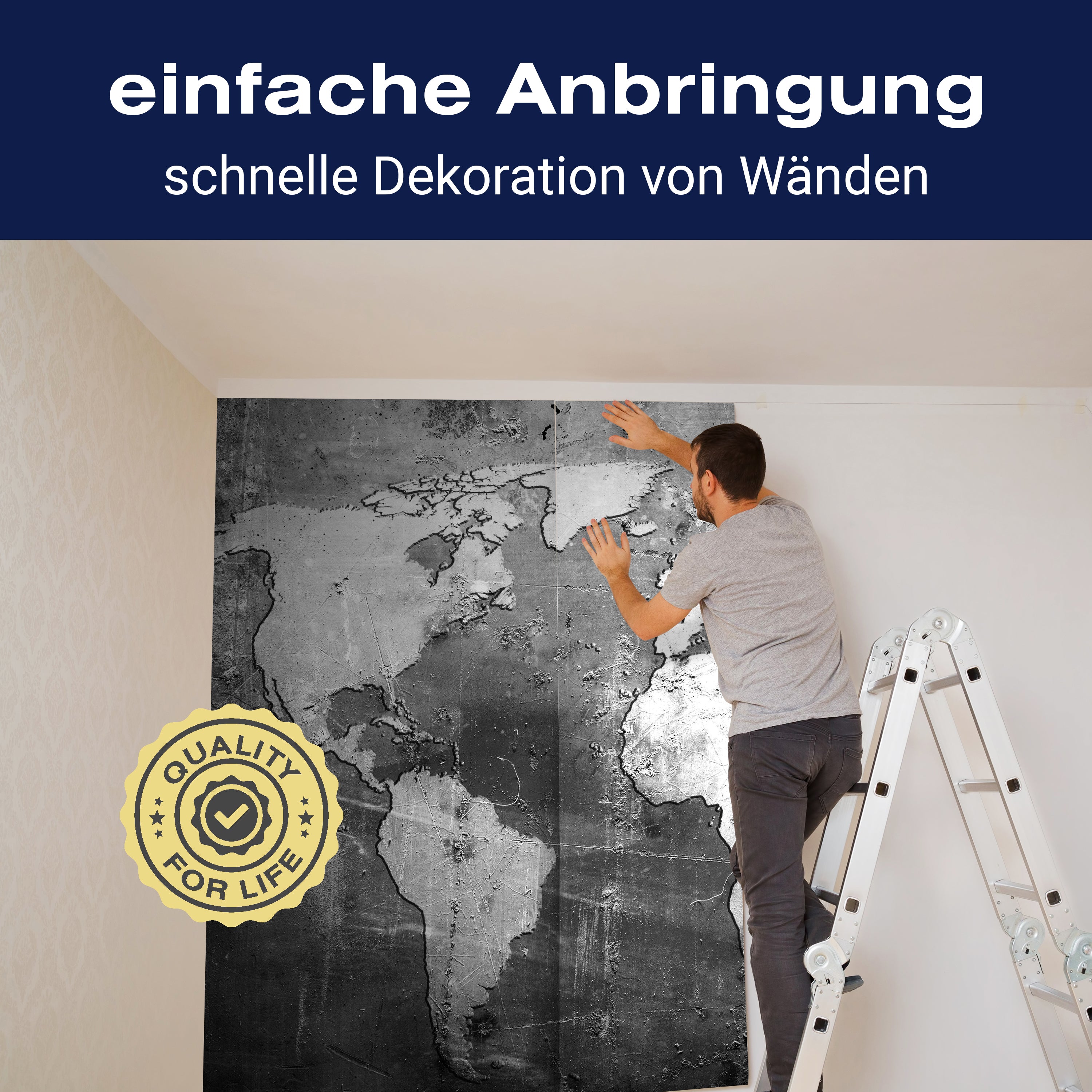 Fototapete Weltkarte Wand Grunge M1459 - Bild 3 Fototapete Weltkarte Wand Grunge M1459 - Bild 3