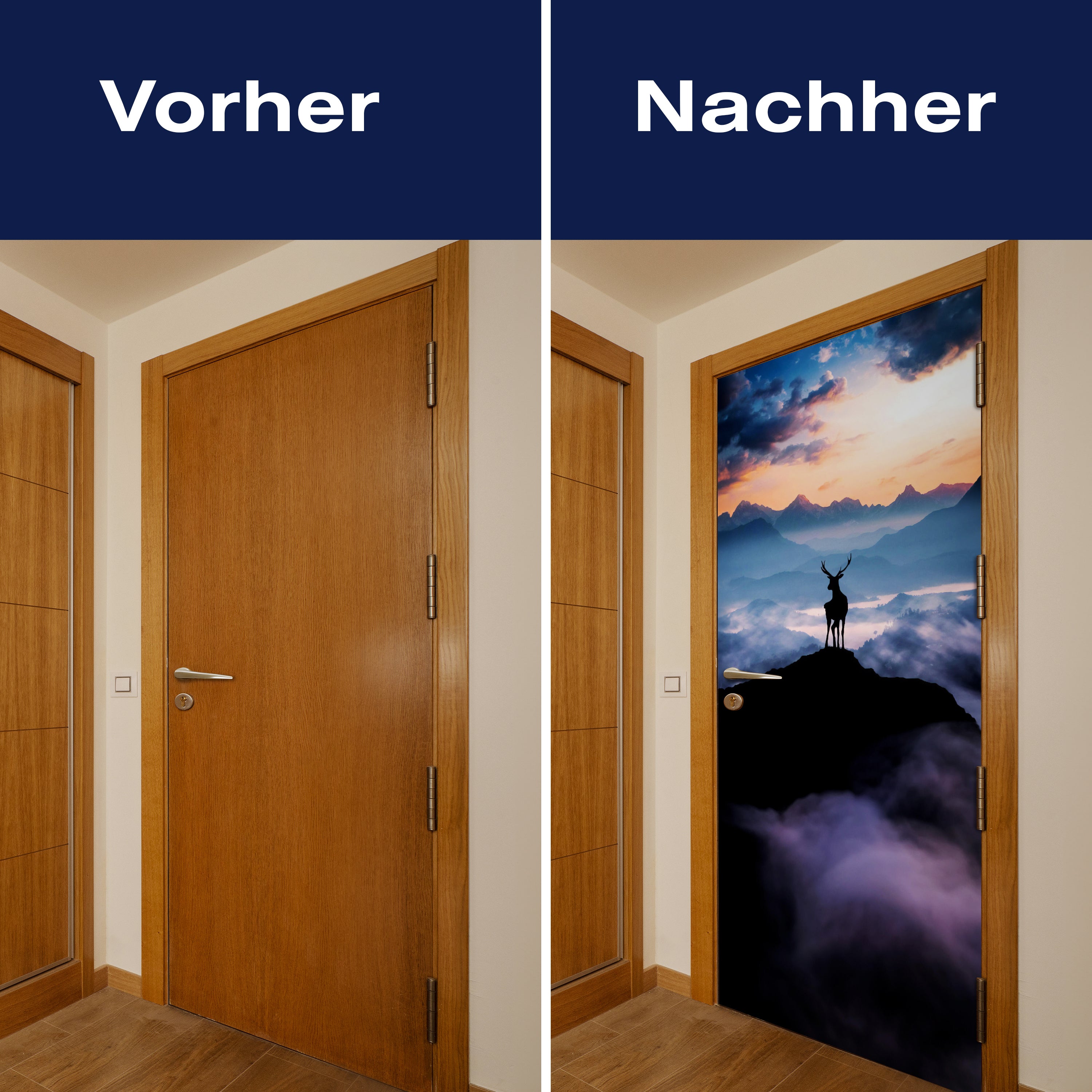 Türtapete Hirsch, Silhouette, Berge M1459 - Bild 10 Türtapete Hirsch, Silhouette, Berge M1459 - Bild 10