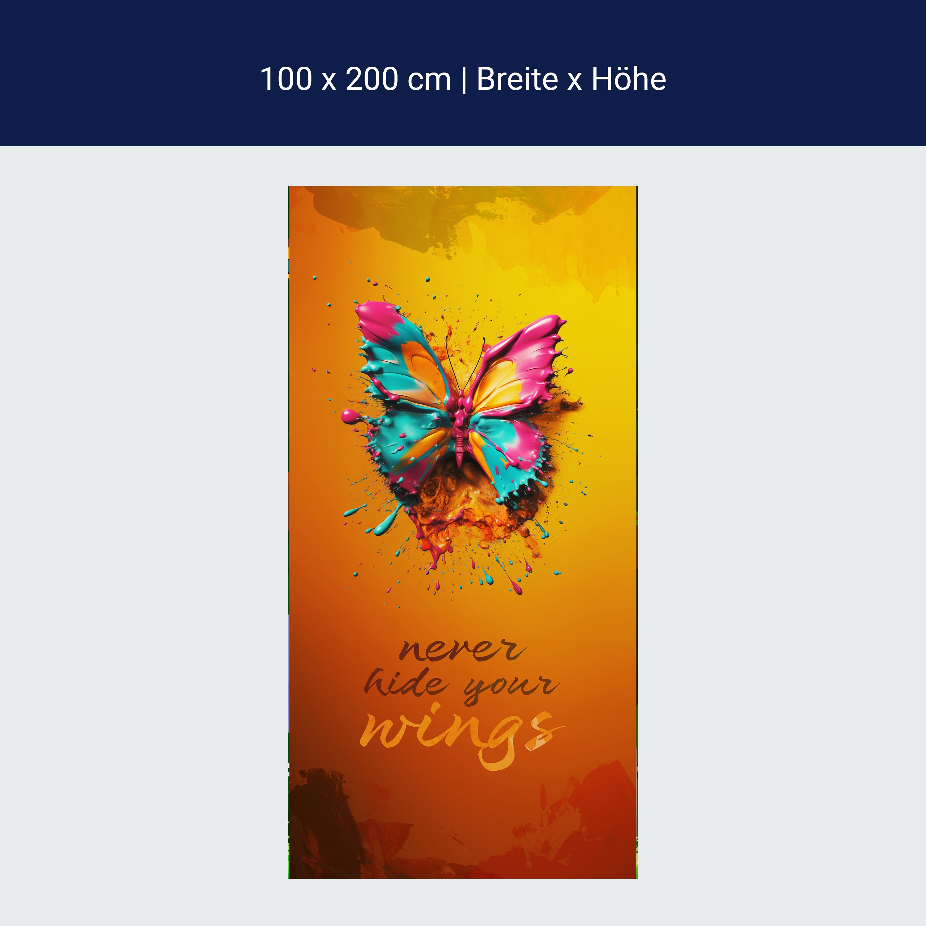 Türtapete Schmetterling, Spruch, Farbklecks M1460 Türtapete Schmetterling, Spruch, Farbklecks M1460