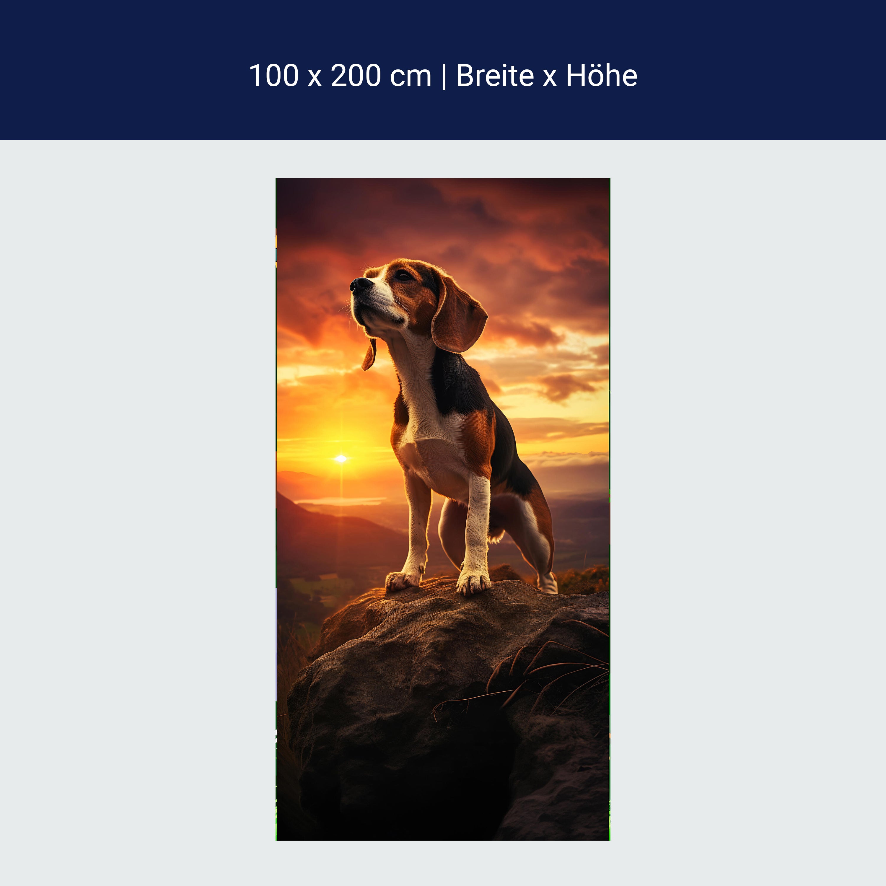 Türtapete Hund, Beagle, Felsen M1461 Türtapete Hund, Beagle, Felsen M1461