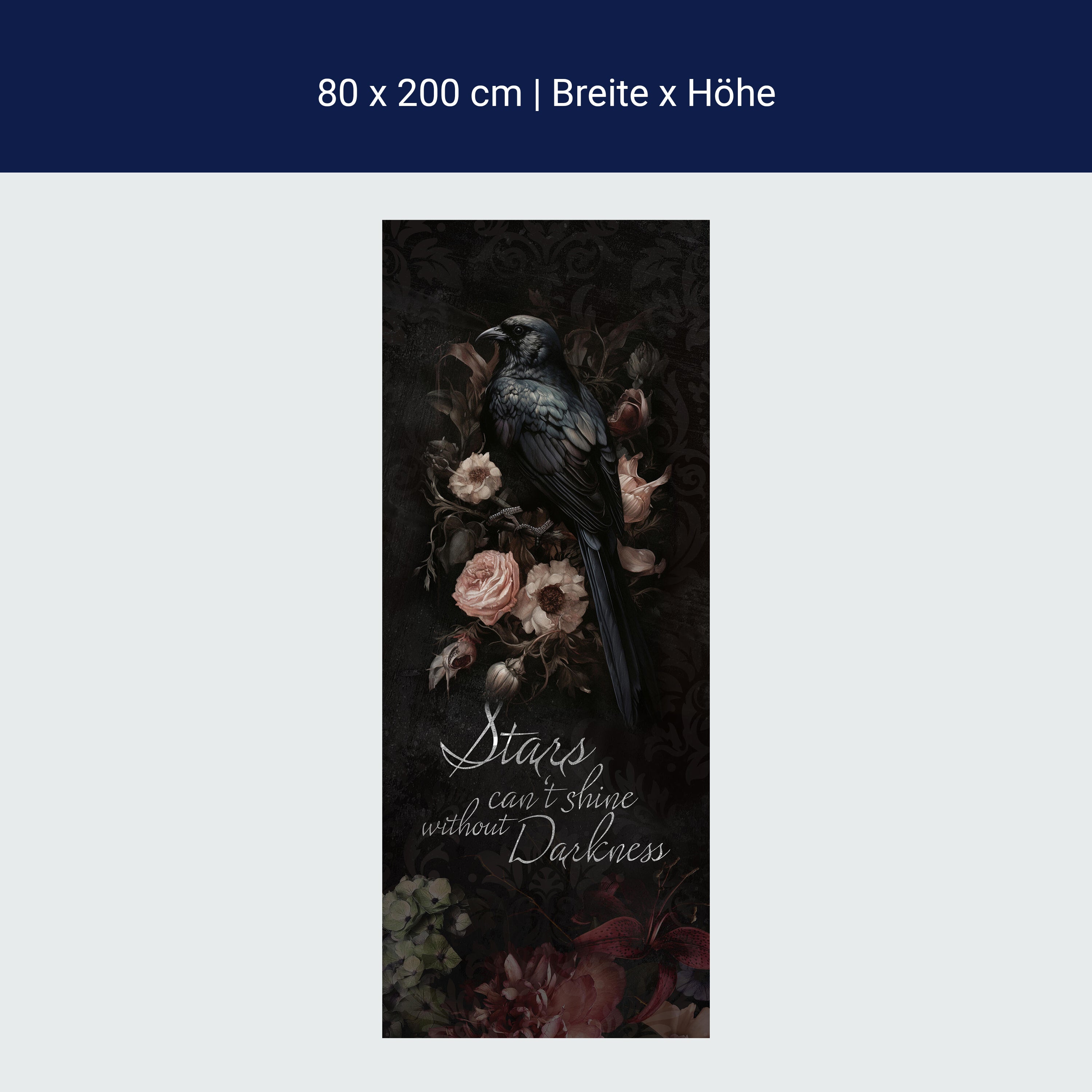 Türtapete Rabe, Gothic, Totenkopf, Spruch M1463 Türtapete Rabe, Gothic, Totenkopf, Spruch M1463