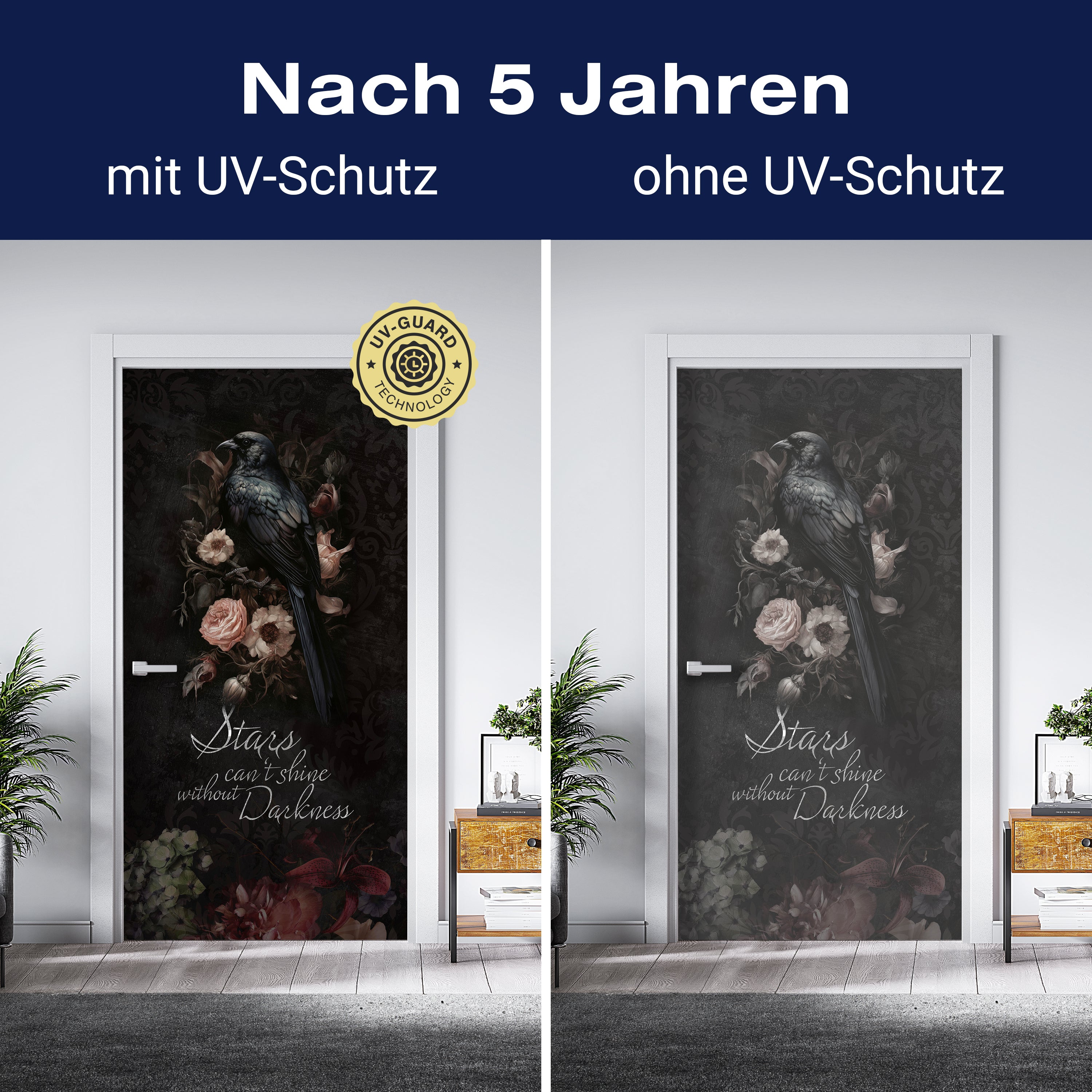 Türtapete Rabe, Gothic, Totenkopf, Spruch M1463 - Bild 4 Türtapete Rabe, Gothic, Totenkopf, Spruch M1463 - Bild 4