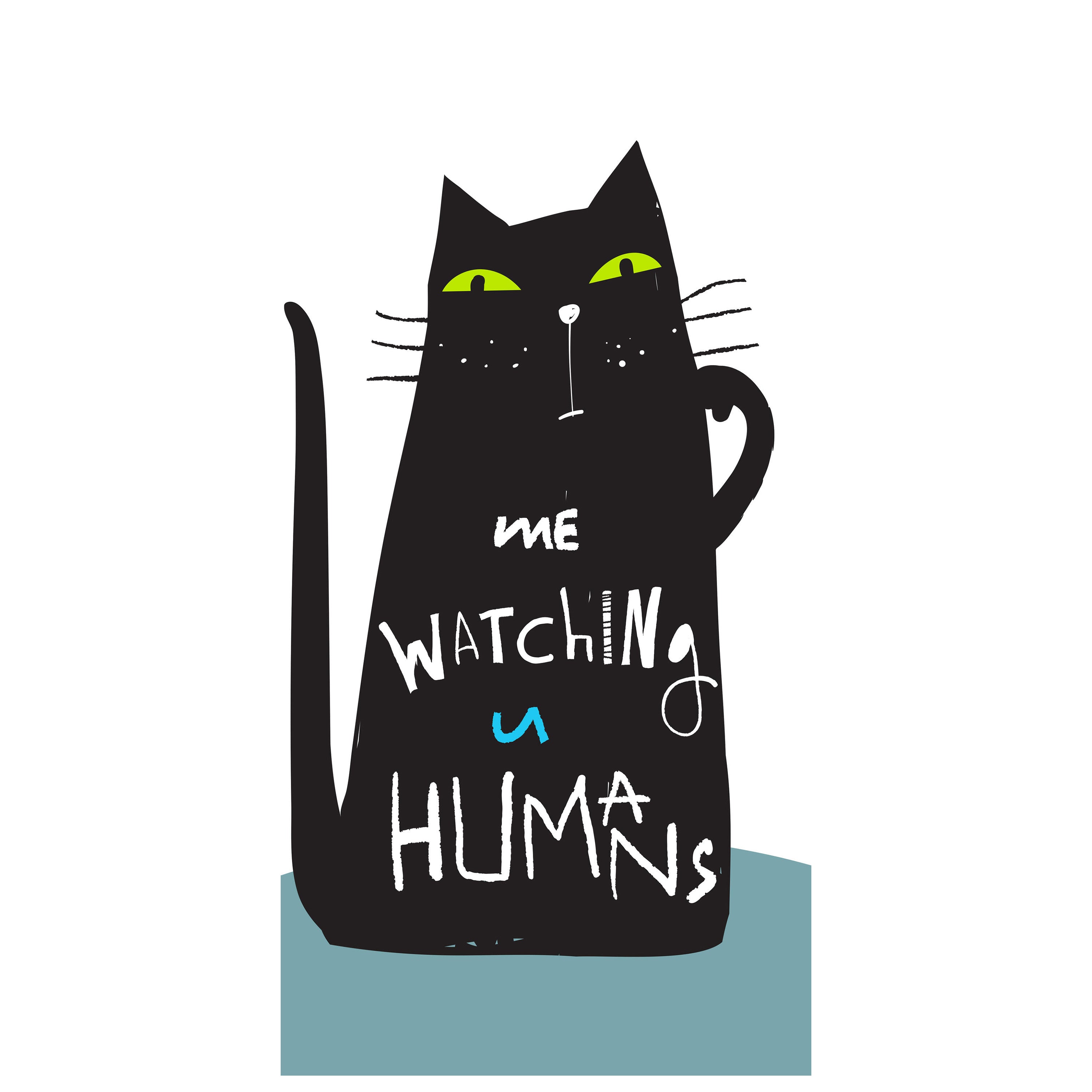 Türtapete Katze, Spruch, Illustration M1465 - Bild 2 Türtapete Katze, Spruch, Illustration M1465 - Bild 2
