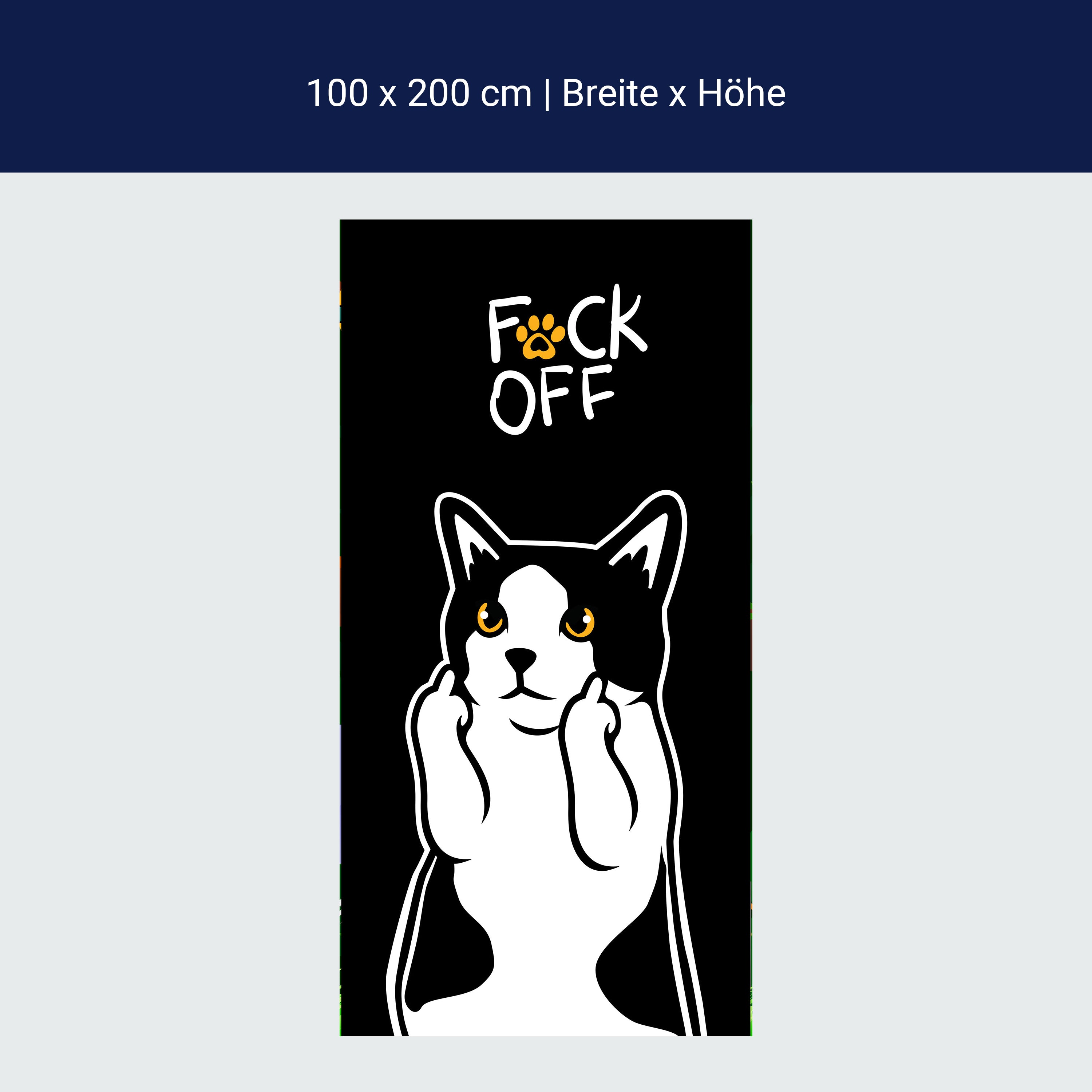 Türtapete Katze, Mittelfinger, Fuck Off M1470 Türtapete Katze, Mittelfinger, Fuck Off M1470