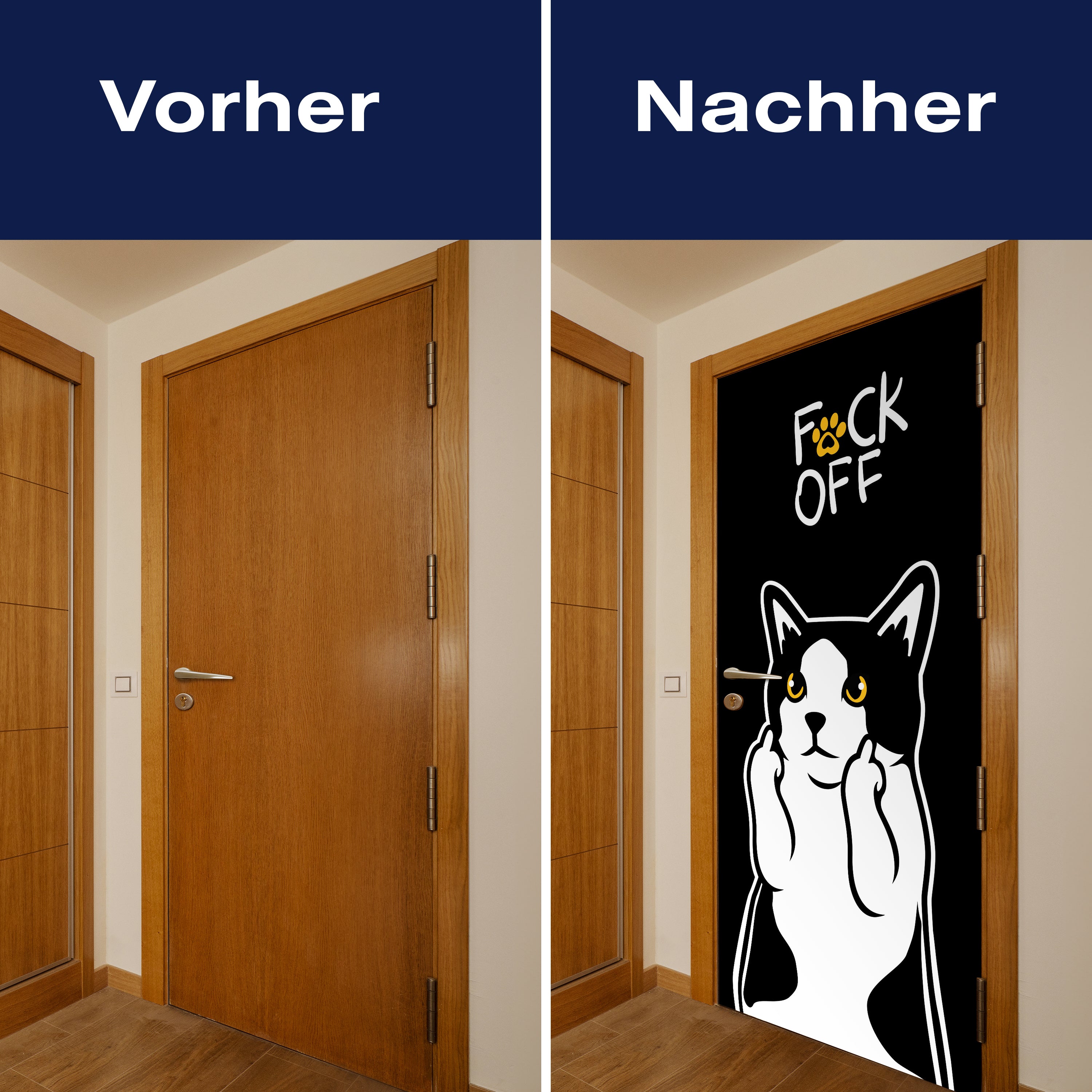 Türtapete Katze, Mittelfinger, Fuck Off M1470 - Bild 10 Türtapete Katze, Mittelfinger, Fuck Off M1470 - Bild 10