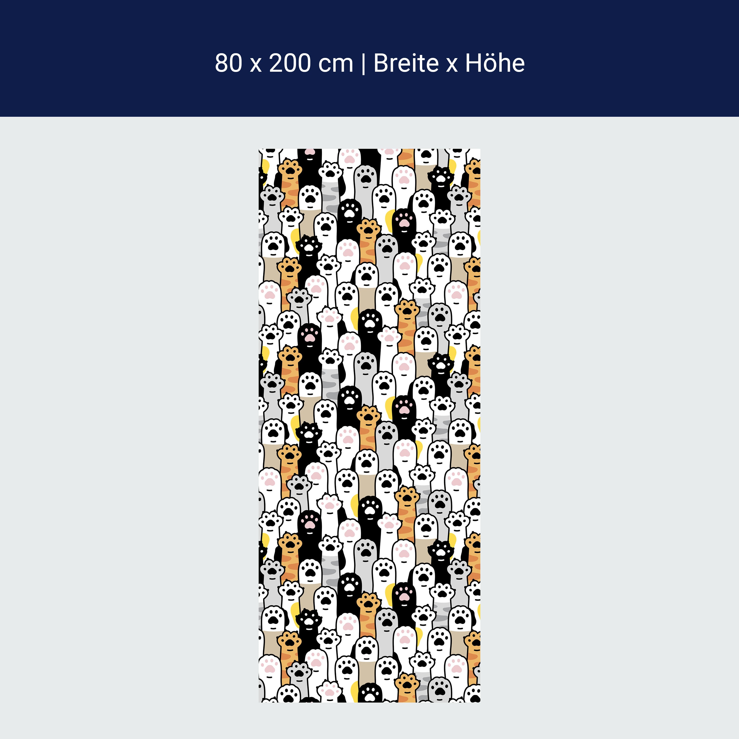 Türtapete Katzenpfoten, Tatzen, Muster M1471 Türtapete Katzenpfoten, Tatzen, Muster M1471