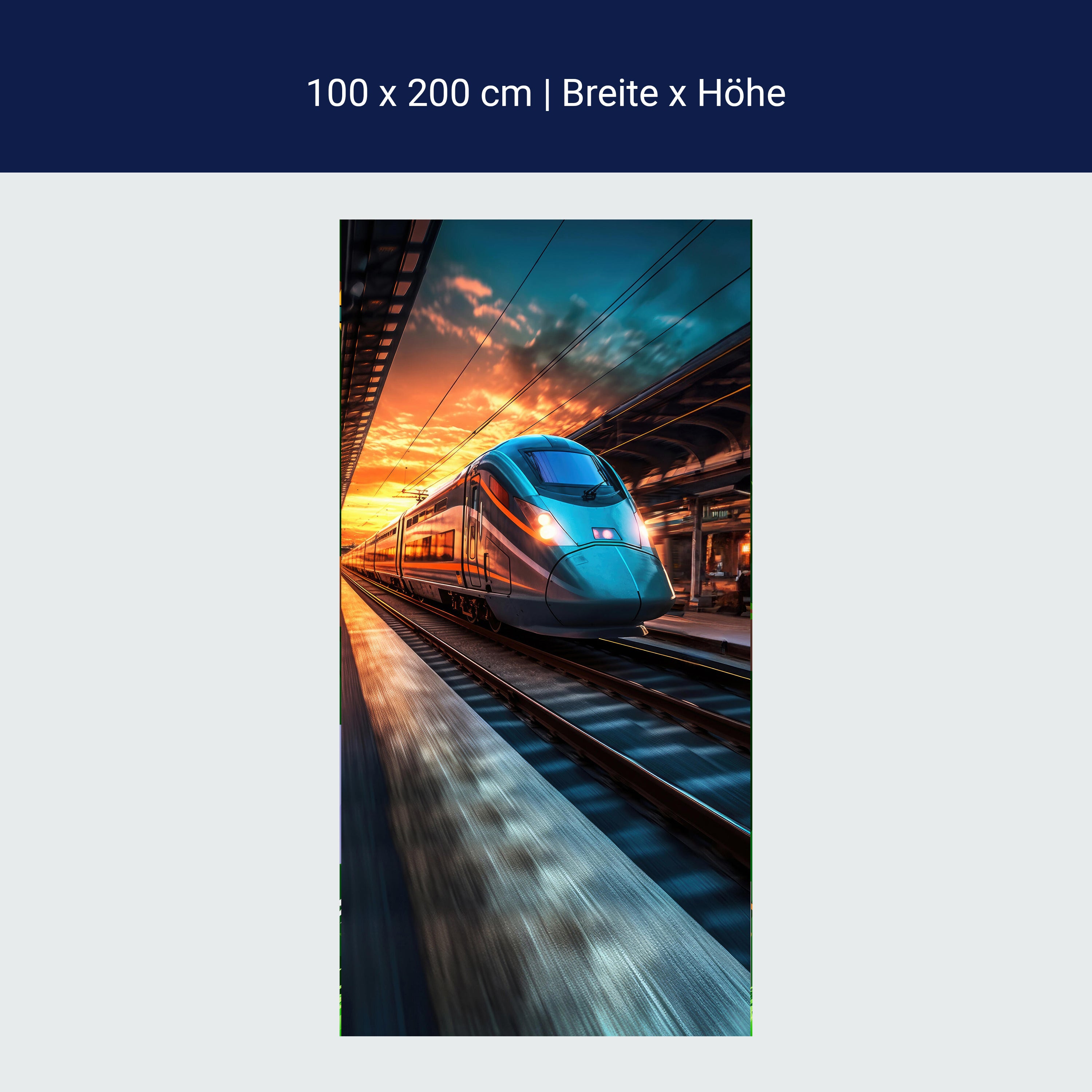 Türtapete Zug, Bahnhof, Gleise, Eisenbahn M1478 Türtapete Zug, Bahnhof, Gleise, Eisenbahn M1478