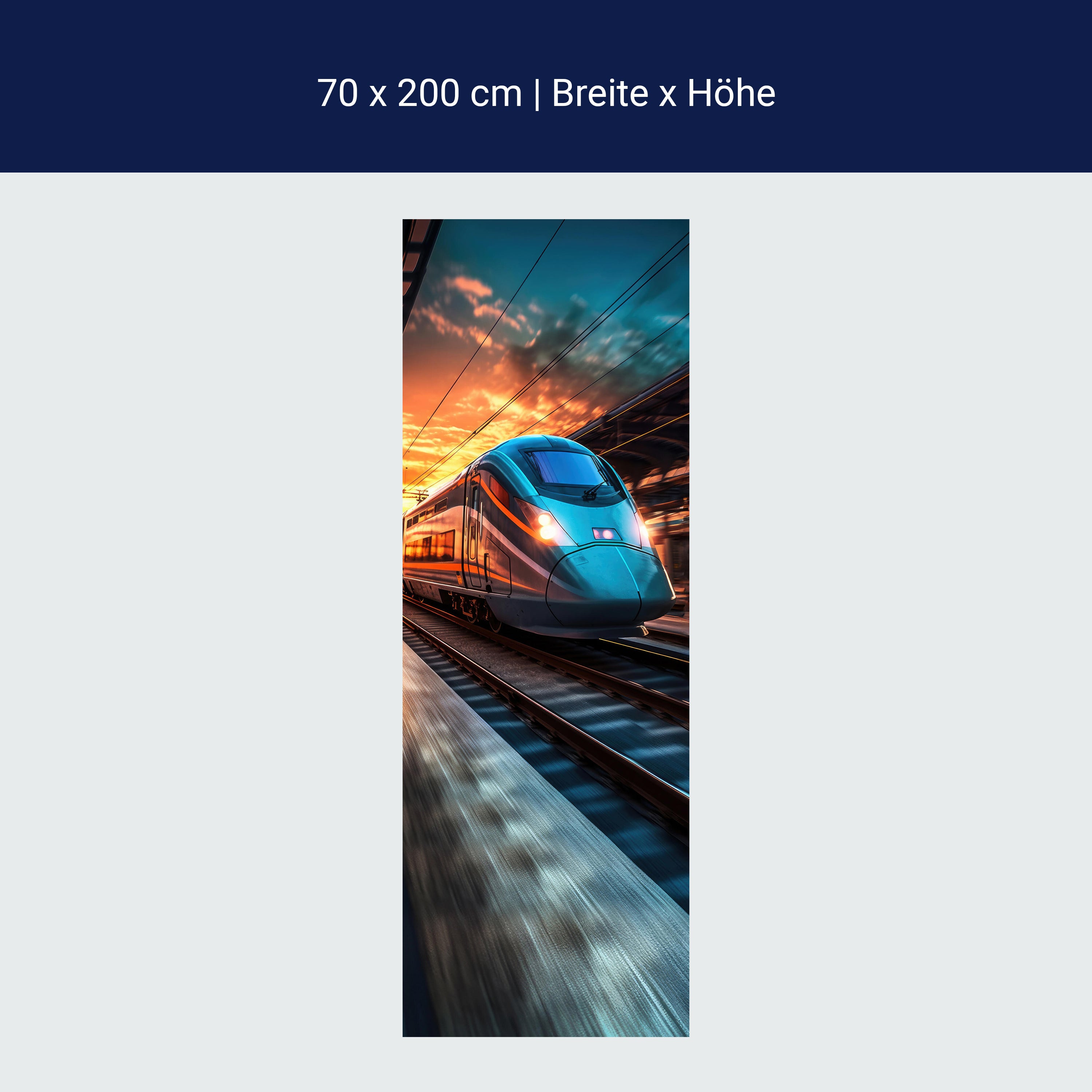 Türtapete Zug, Bahnhof, Gleise, Eisenbahn M1478 Türtapete Zug, Bahnhof, Gleise, Eisenbahn M1478