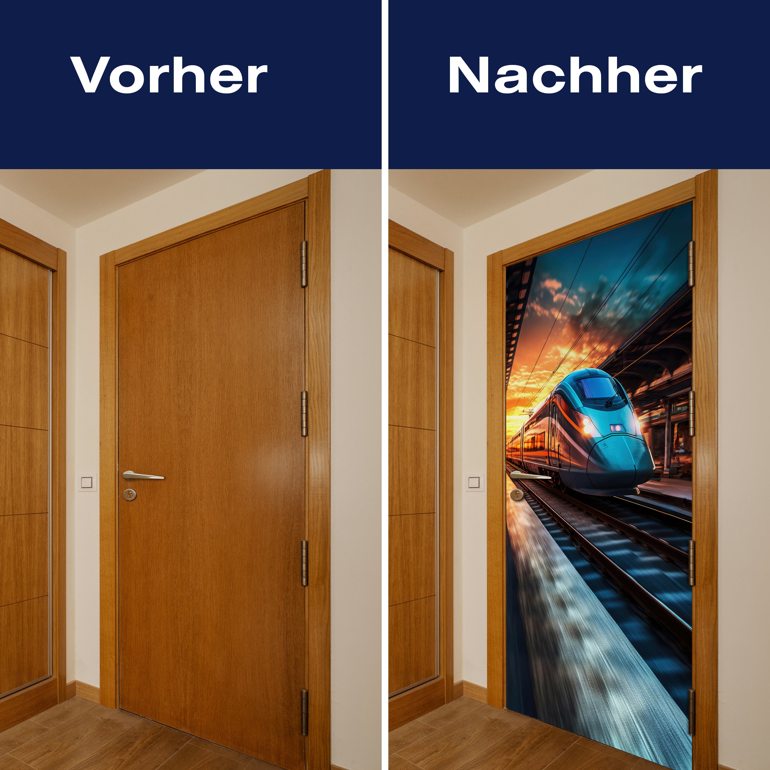 Türtapete Zug, Bahnhof, Gleise, Eisenbahn M1478 - Bild 10 Türtapete Zug, Bahnhof, Gleise, Eisenbahn M1478 - Bild 10