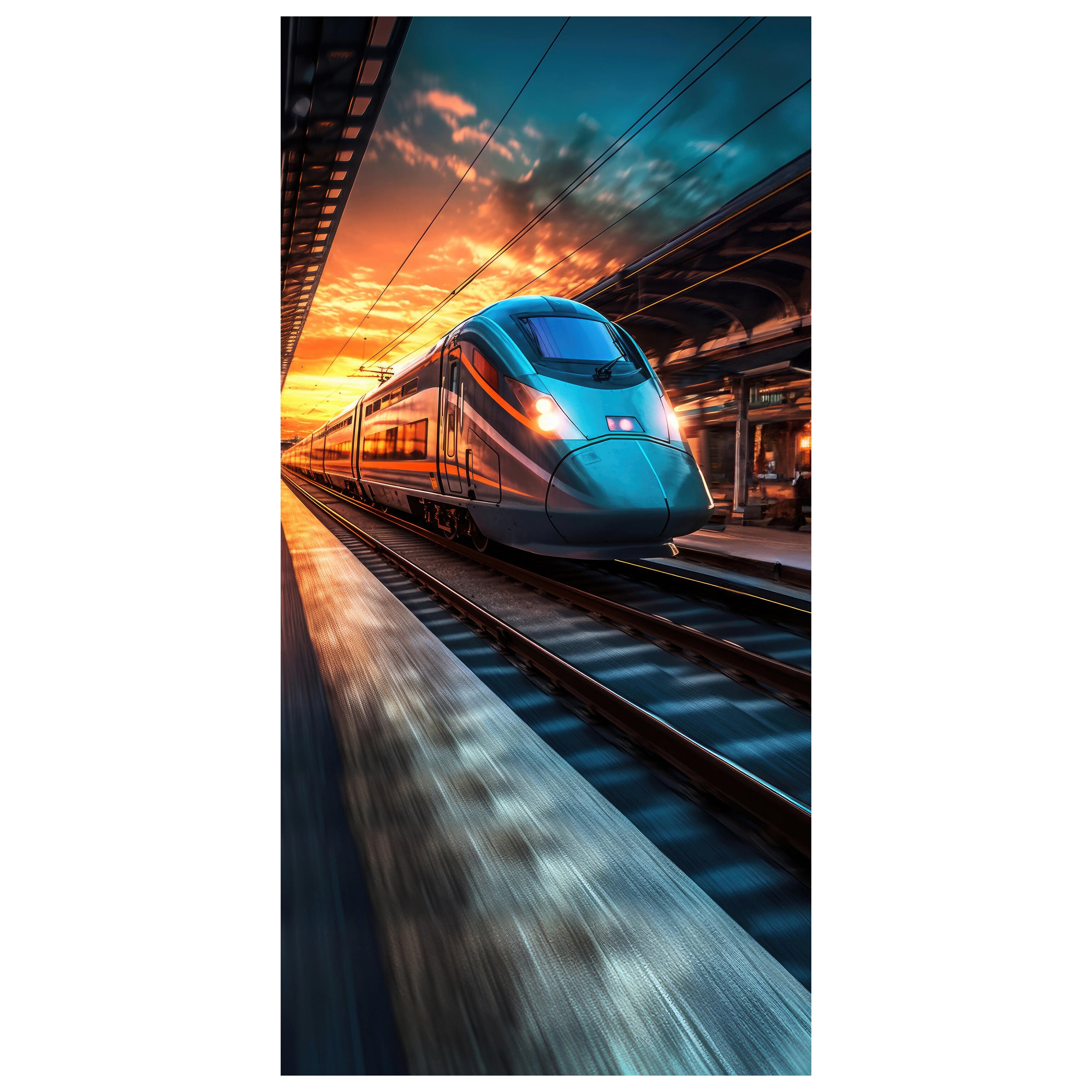 Türtapete Zug, Bahnhof, Gleise, Eisenbahn M1478 - Bild 2 Türtapete Zug, Bahnhof, Gleise, Eisenbahn M1478 - Bild 2