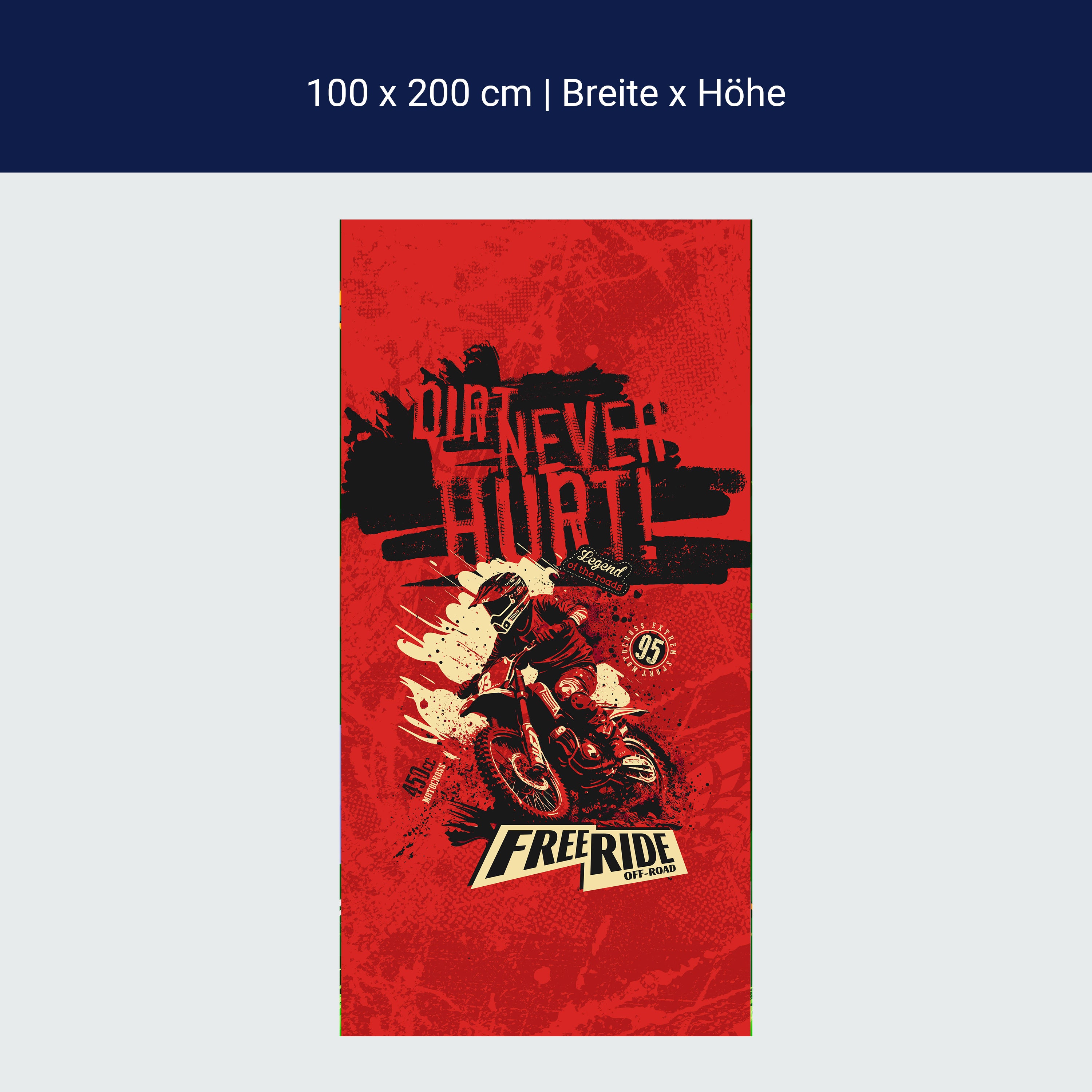 Türtapete Motorrad, Motocross, Spruch, Rot M1479 Türtapete Motorrad, Motocross, Spruch, Rot M1479