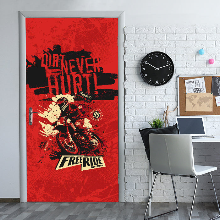 Türtapete Motorrad, Motocross, Spruch, Rot M1479 - Bild 1 Türtapete Motorrad, Motocross, Spruch, Rot M1479 - Bild 1