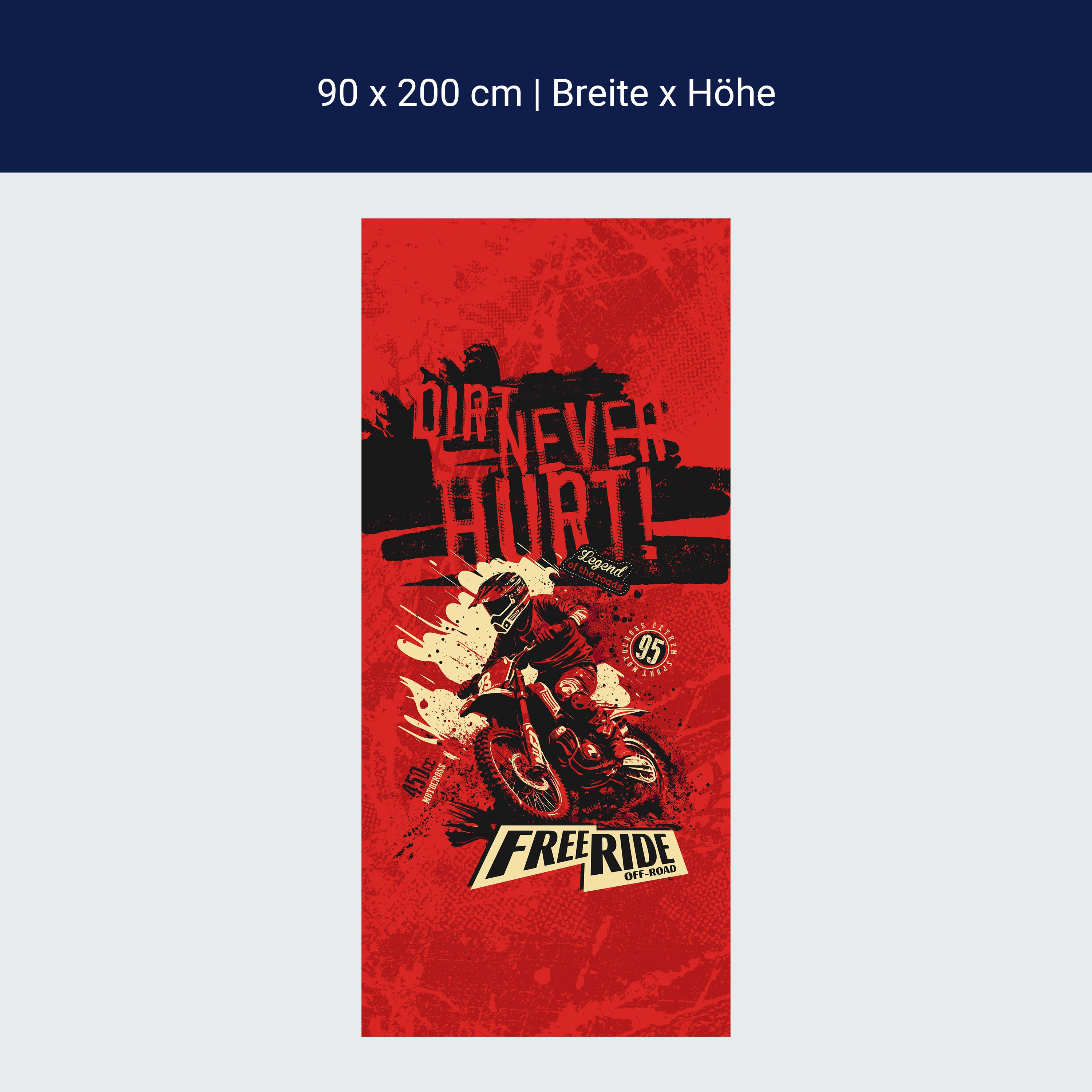 Türtapete Motorrad, Motocross, Spruch, Rot M1479 Türtapete Motorrad, Motocross, Spruch, Rot M1479