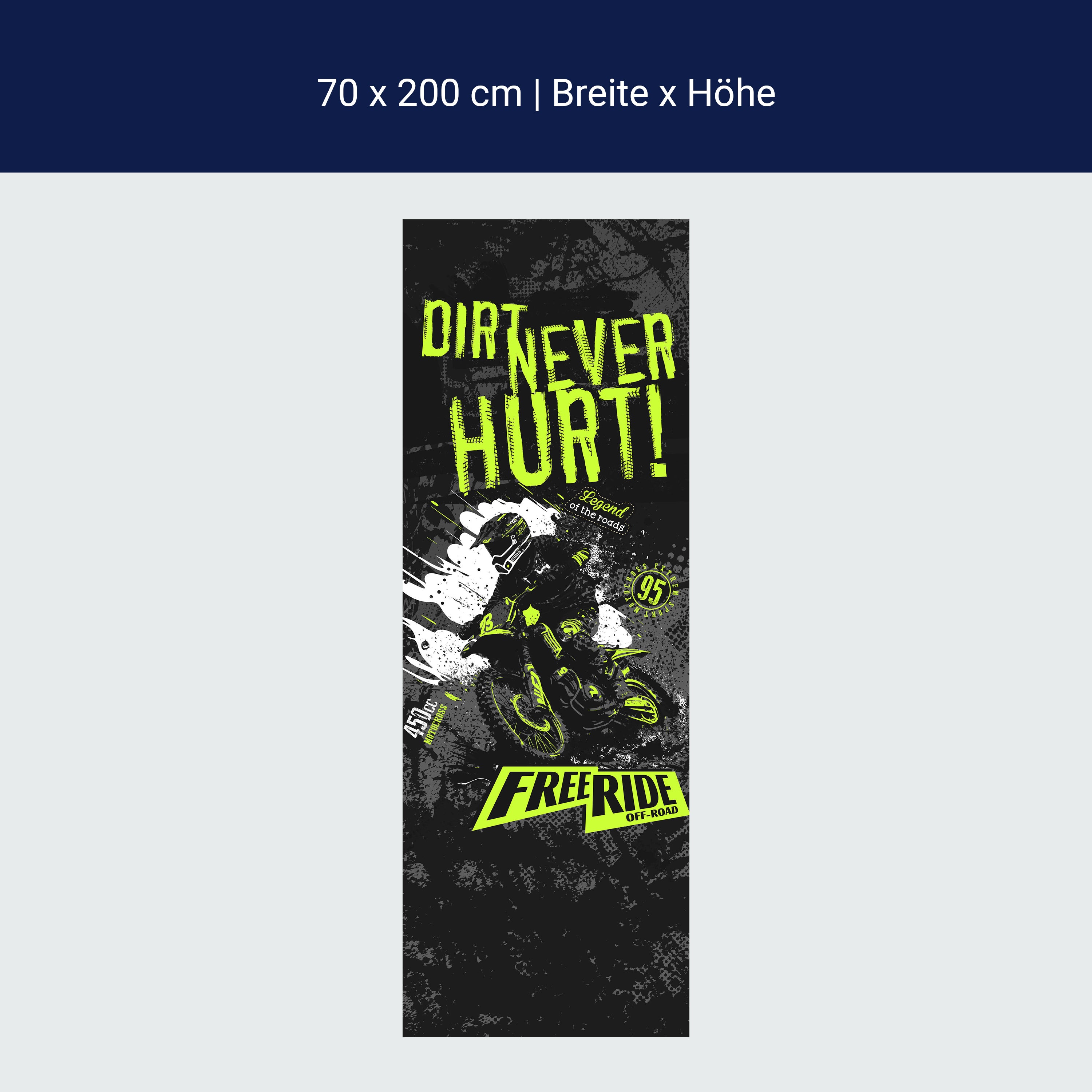 Türtapete Motorrad, Motocross, Spruch, Grün M1480 Türtapete Motorrad, Motocross, Spruch, Grün M1480