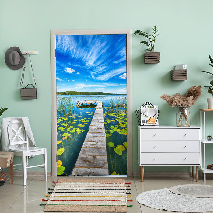 Türtapete Steg, See, Seerosen M1482 - Bild 1 Türtapete Steg, See, Seerosen M1482 - Bild 1