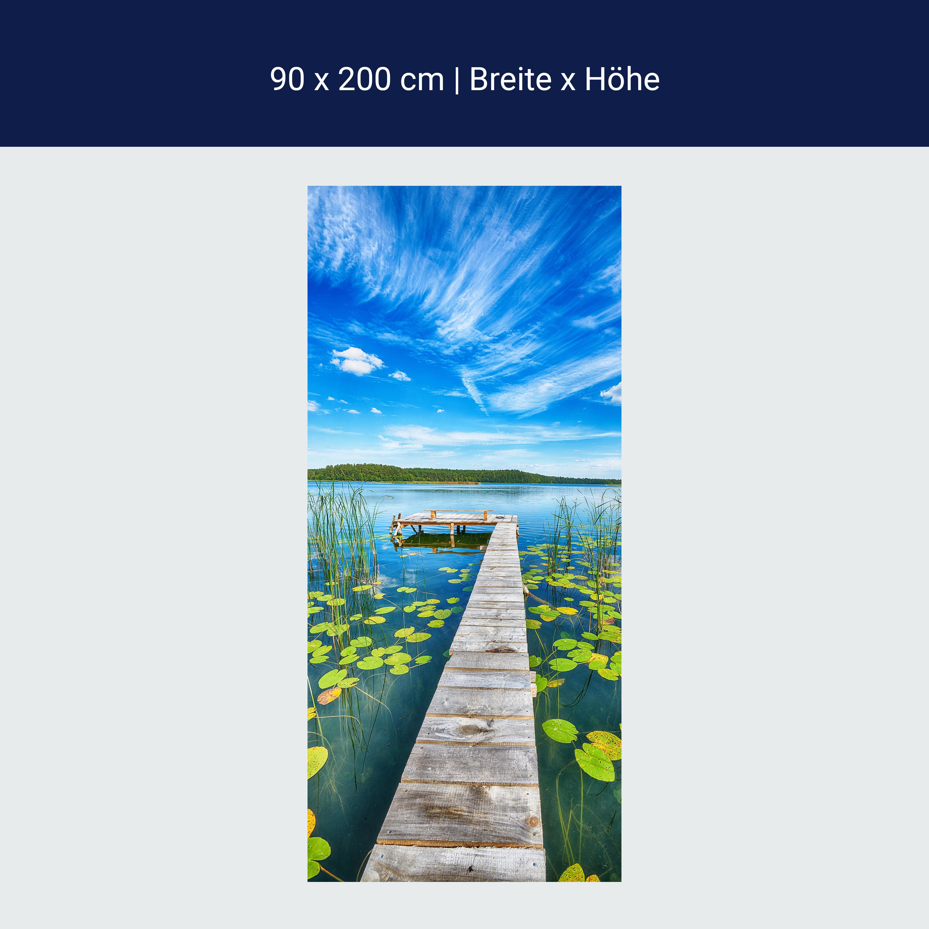 Türtapete Steg, See, Seerosen M1482 Türtapete Steg, See, Seerosen M1482
