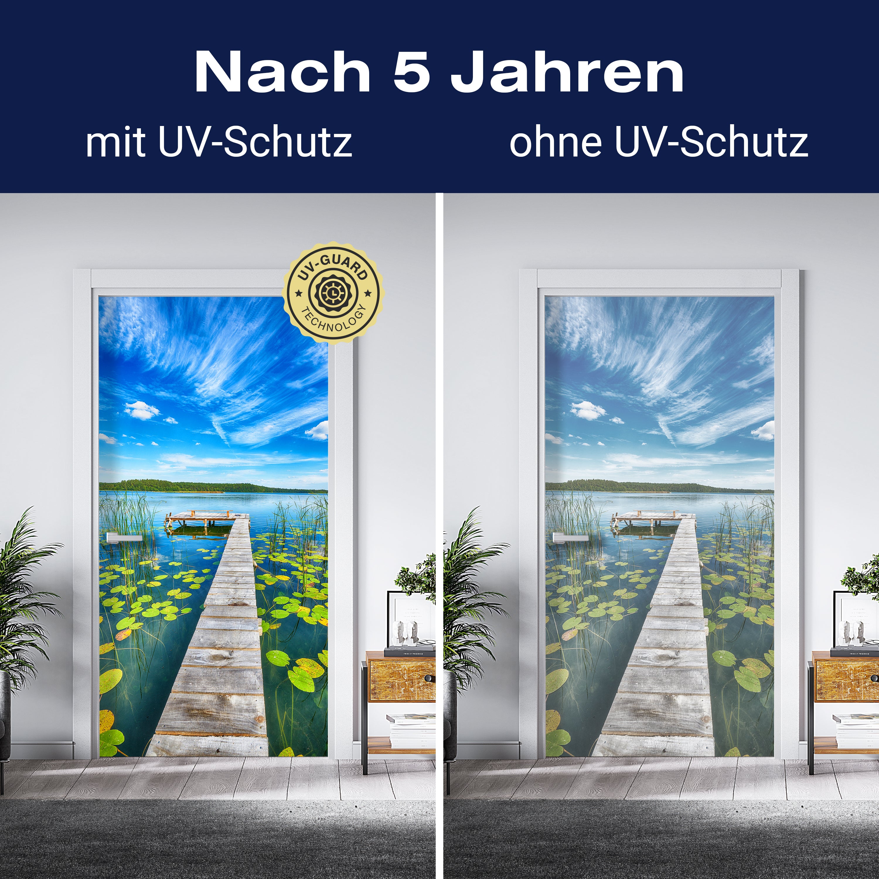 Türtapete Steg, See, Seerosen M1482 - Bild 4 Türtapete Steg, See, Seerosen M1482 - Bild 4