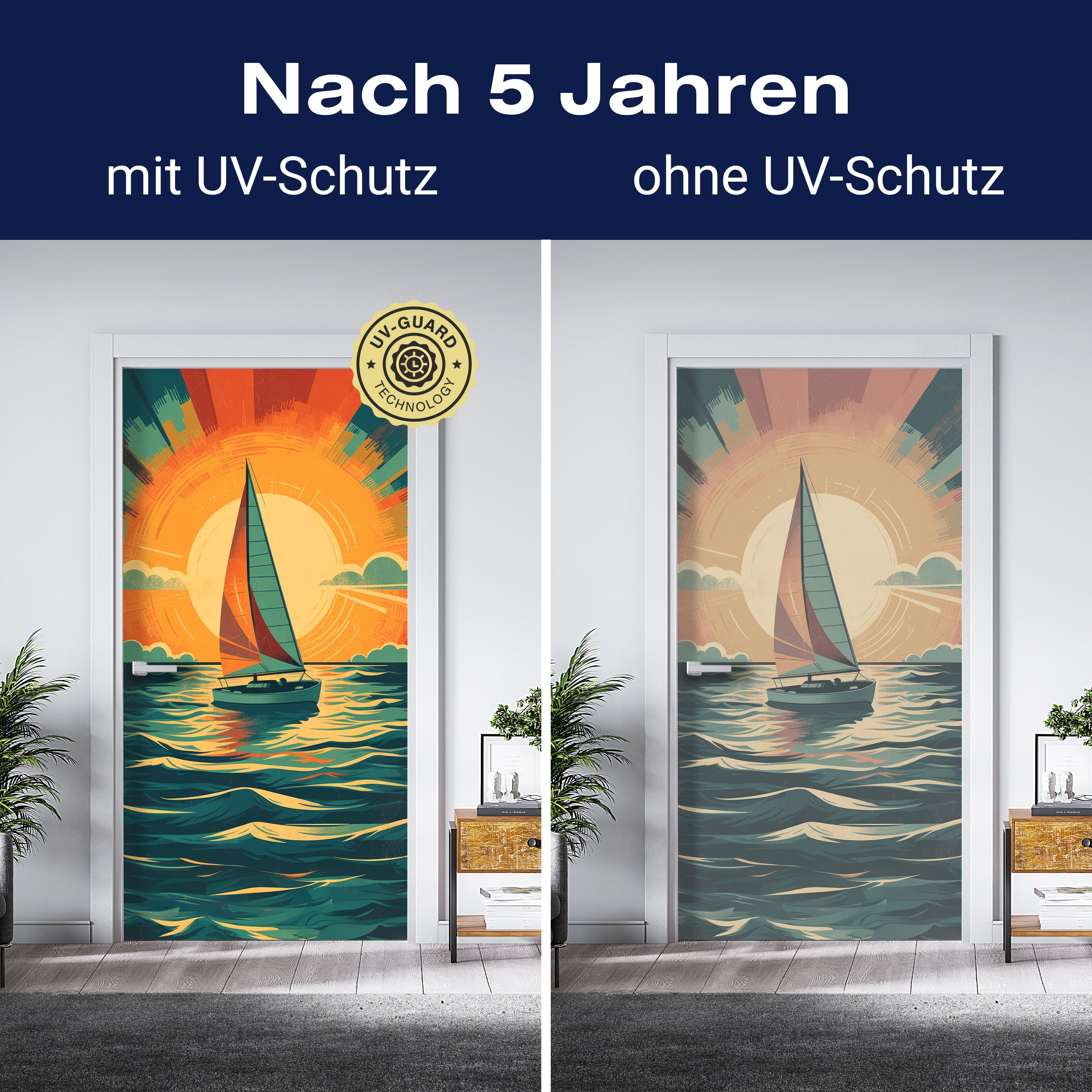 Türtapete Segelboot, Sonne, Illustration M1485 - Bild 4 Türtapete Segelboot, Sonne, Illustration M1485 - Bild 4