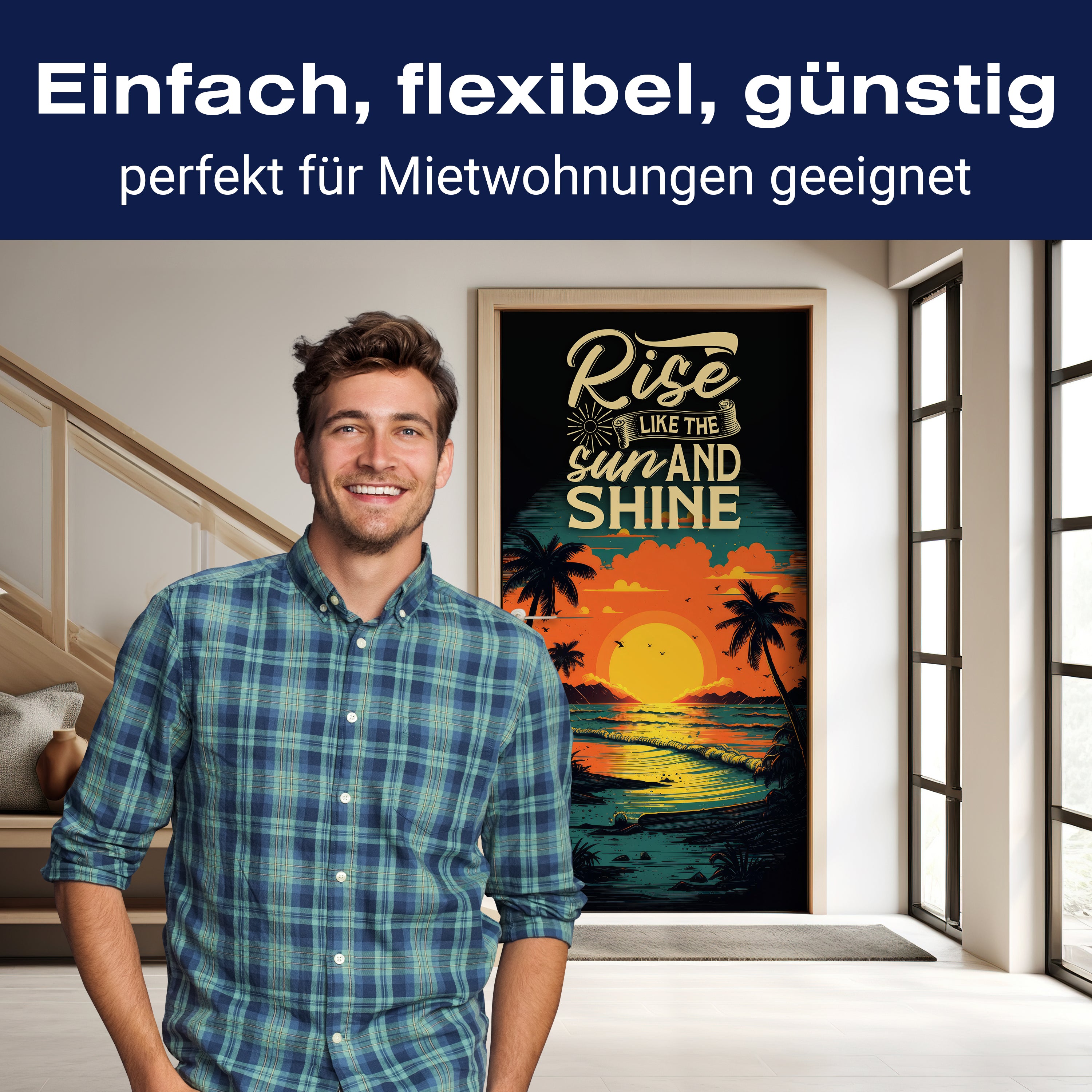 Türtapete Strand, Palmen, Meer, Spruch M1487 - Bild 3 Türtapete Strand, Palmen, Meer, Spruch M1487 - Bild 3